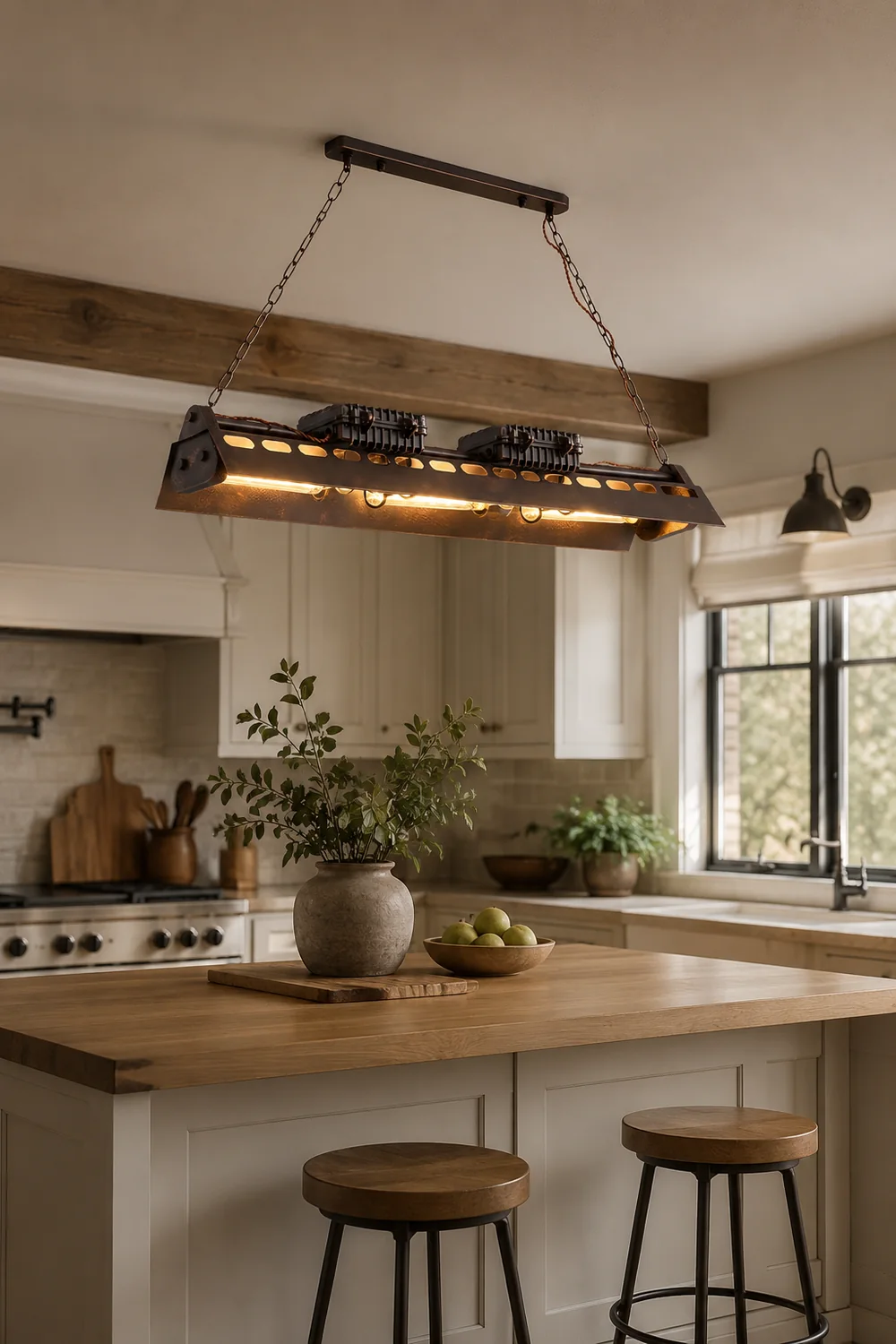 Cooley Industrial Metal Pendant Light Restaurant, Rust - Lumpaz