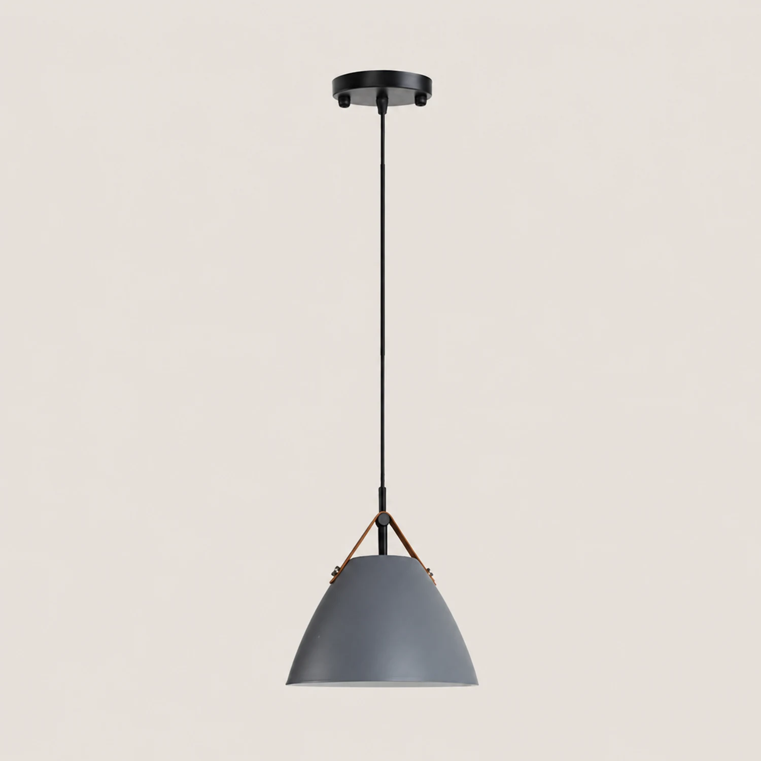 Morandi Modern Frisbee Shaped Metal Pendant Light, Black/White - Lumpaz