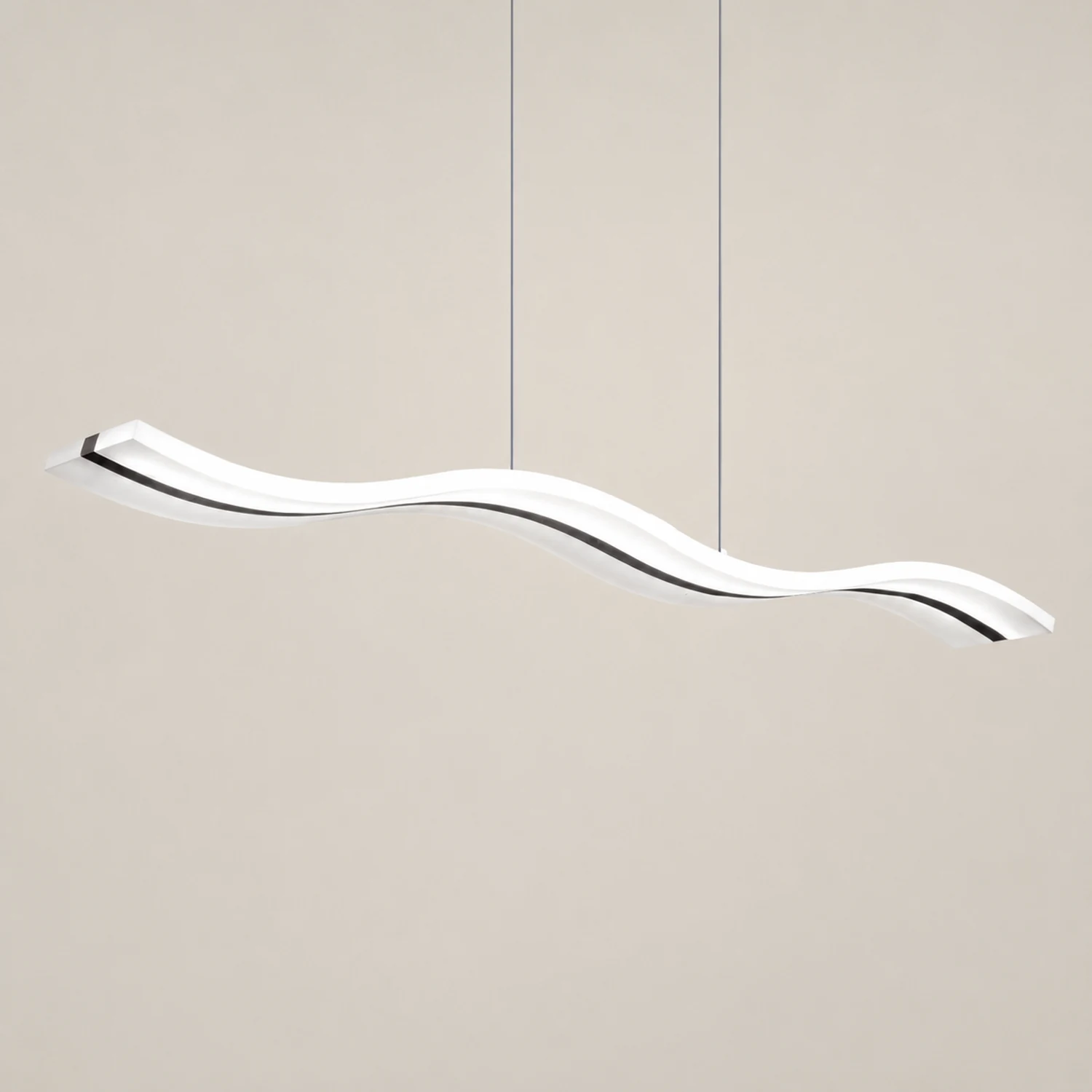 Modern Nordic Acrylic Wave Pendant Light, Black/White - Lumpaz