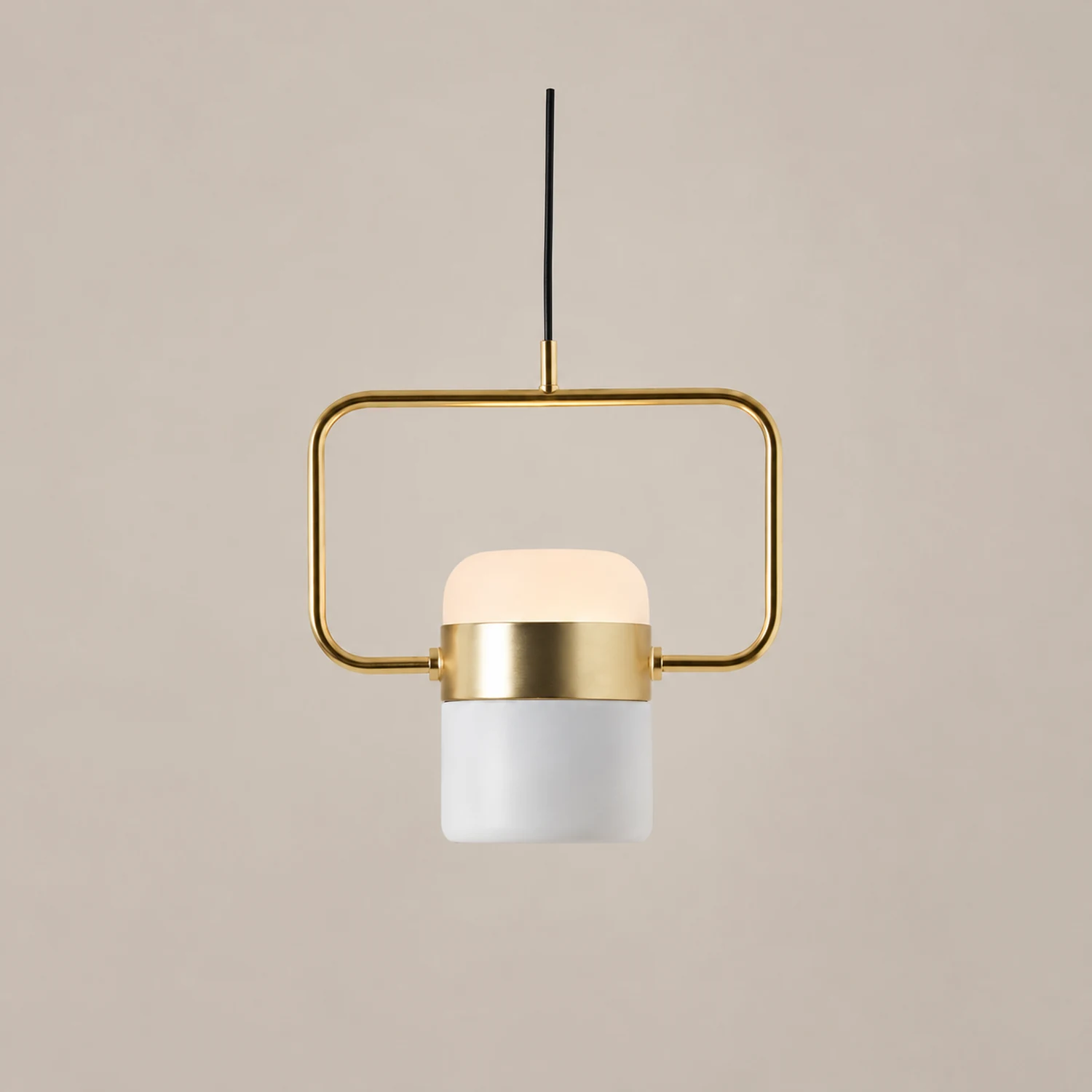Cooley Modern Industrial Scandinavian Metal/Glass Pendant Light，White/Black - Lumpaz