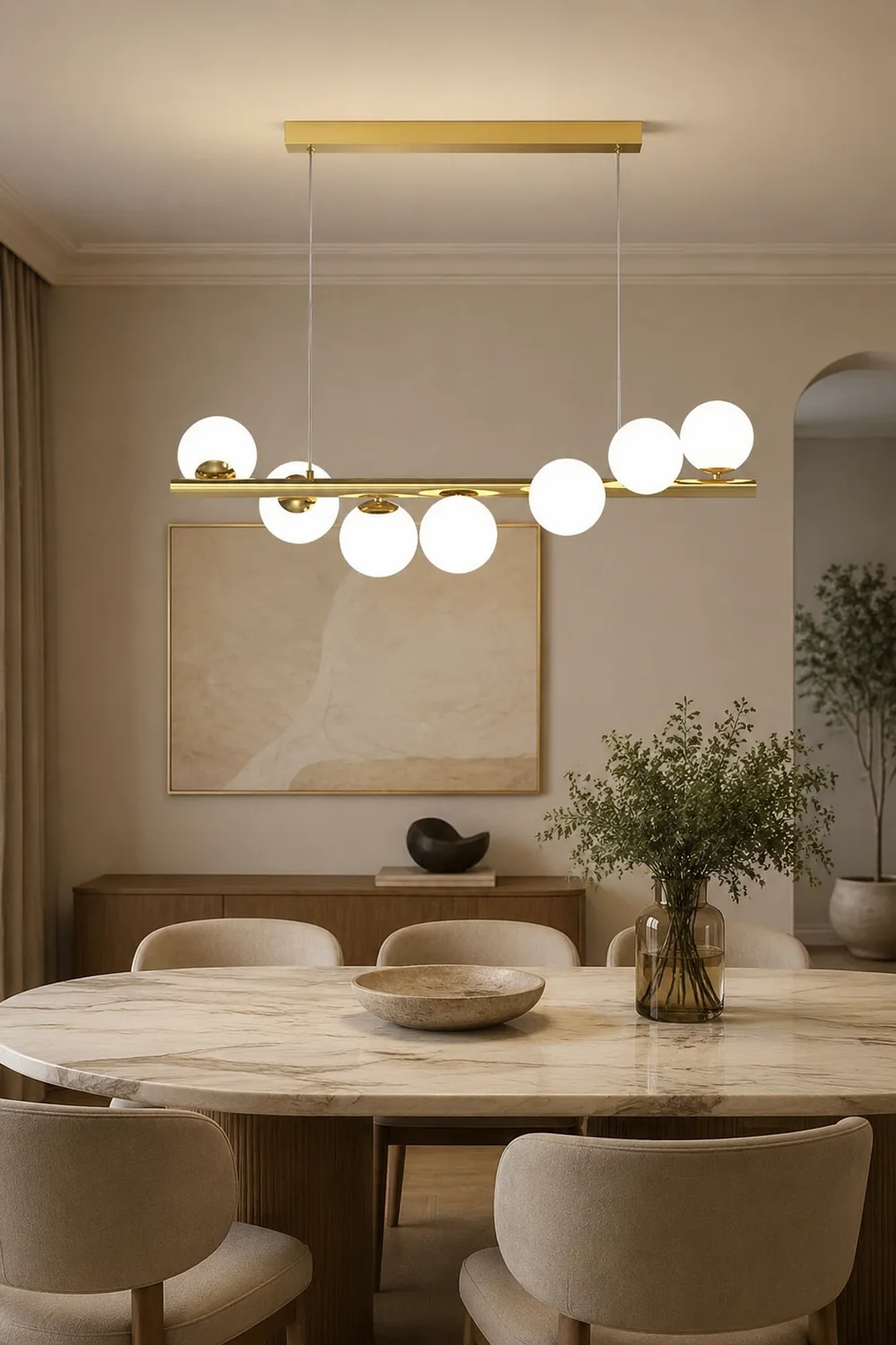 Valentina Nordic Linear LED Pendant Light, 7/9/11 Heads - Lumpaz