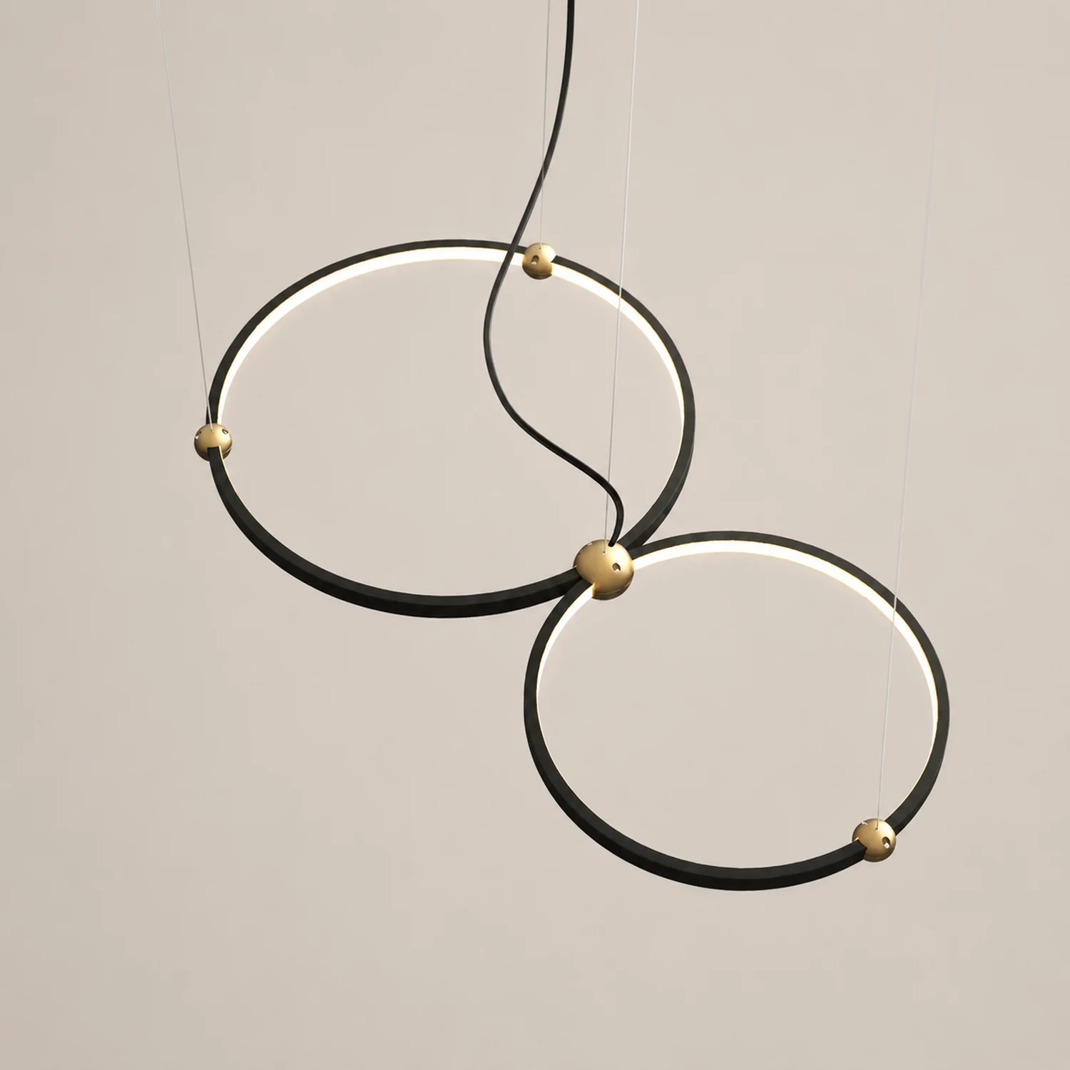 Arisha Minimalist Ring Metal Pendant Light, Black - Lumpaz