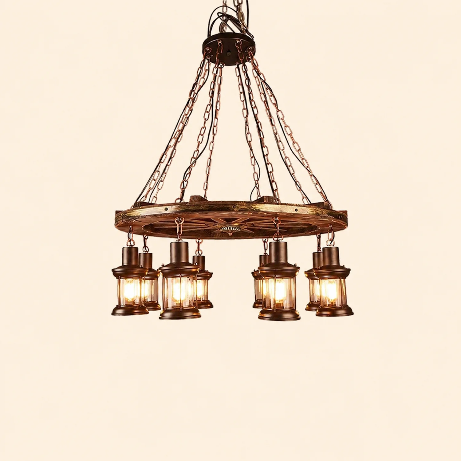 Austin Vintage Rudder Metal/Wood Pendant Light, Walnut - Lumpaz