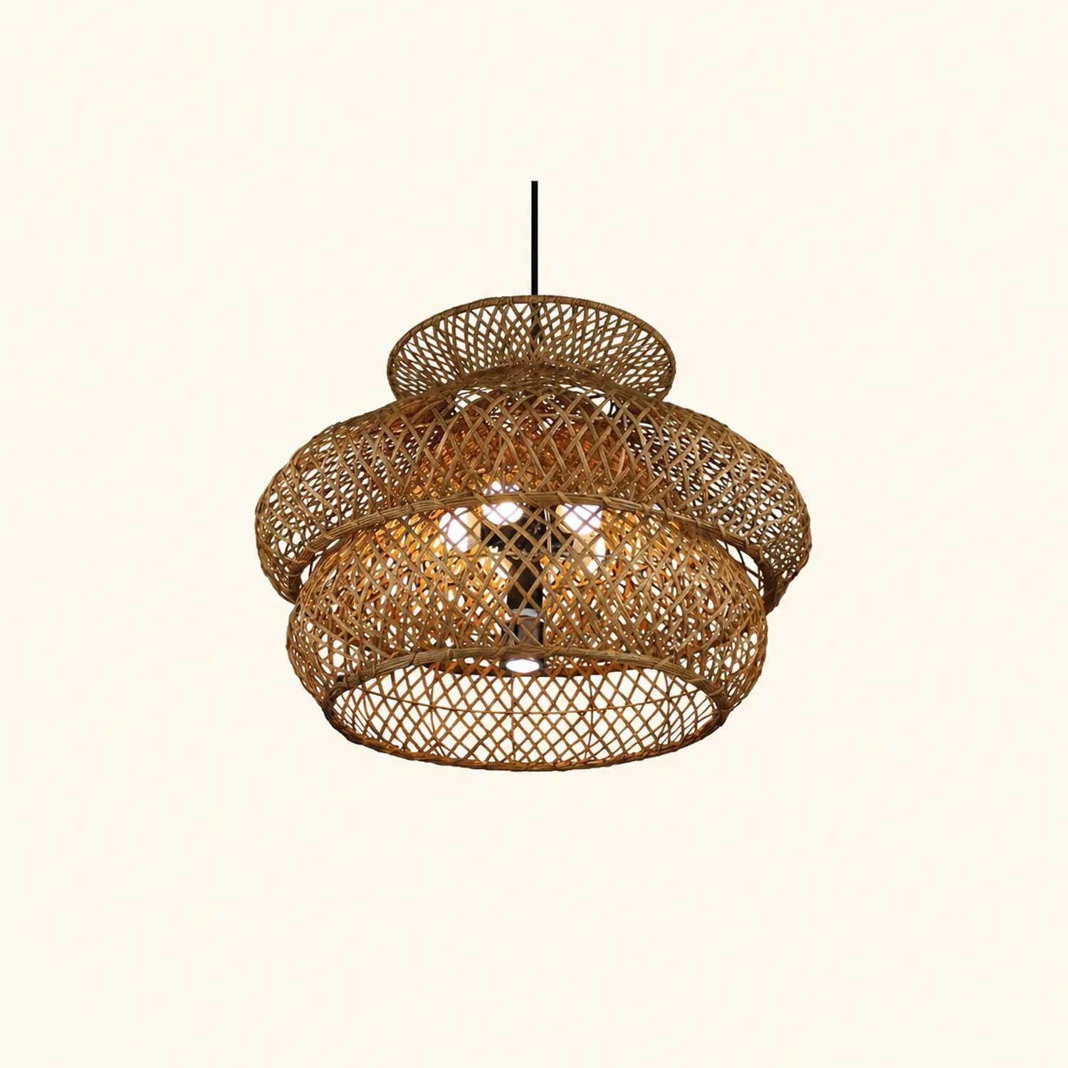 Ritta Unusual Natural Rattan Weave Pendant Light - Lumpaz