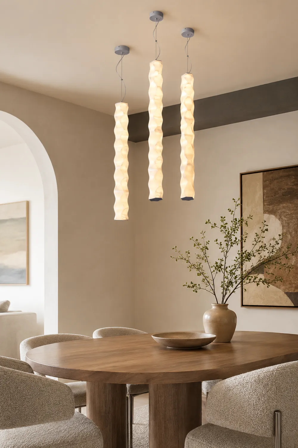 Nazifa Unique Modern Strip Pendant Light, Dining Room/Bedside - Lumpaz