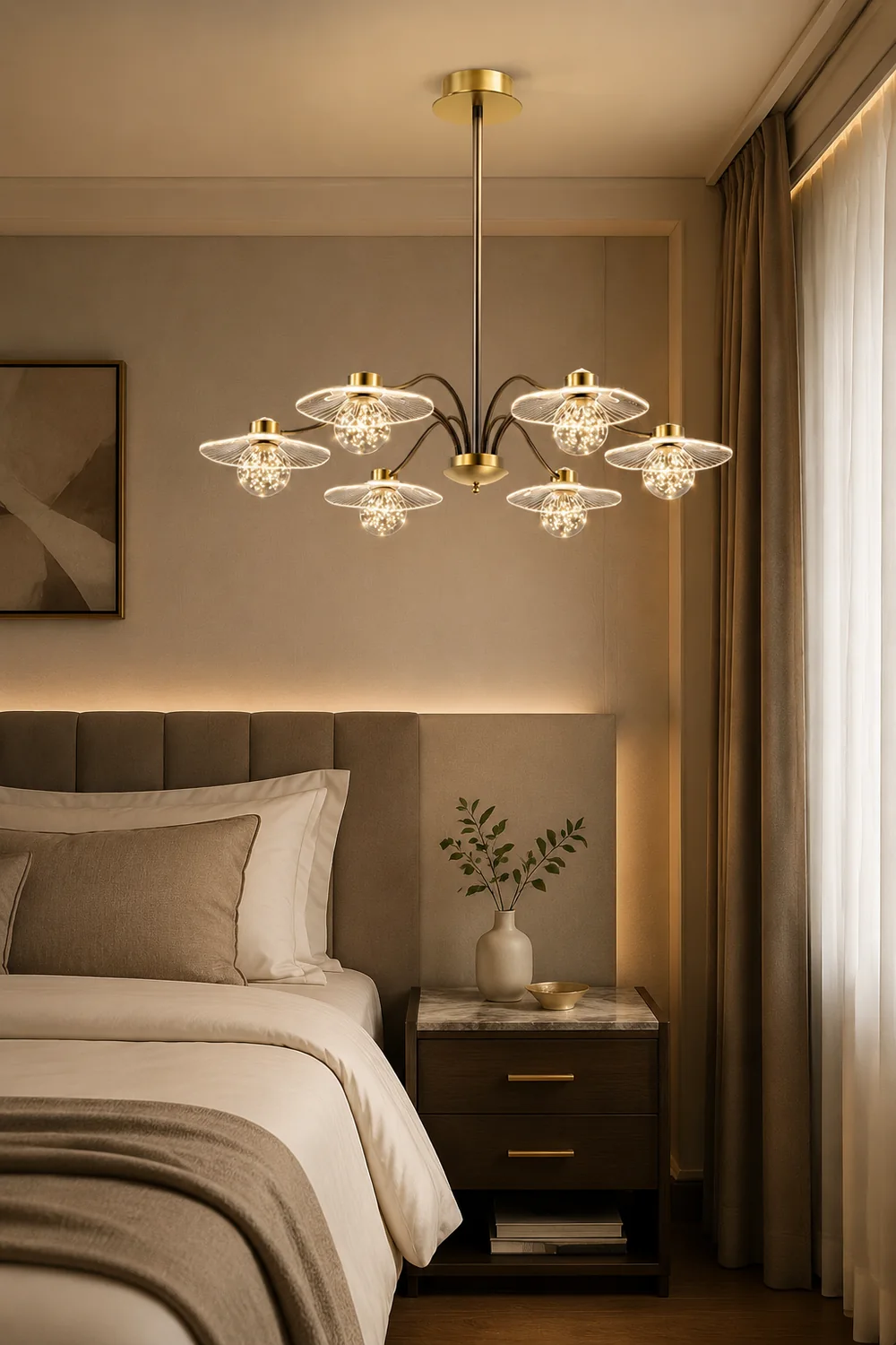 Carins Modern Blown Metal Pendant Light, Gold, Metal/Acrylic/Glass - Lumpaz