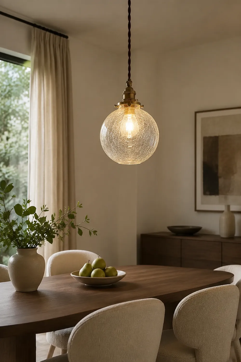Hailie Retro Luxury Clear Glass Pendant Light - Lumpaz