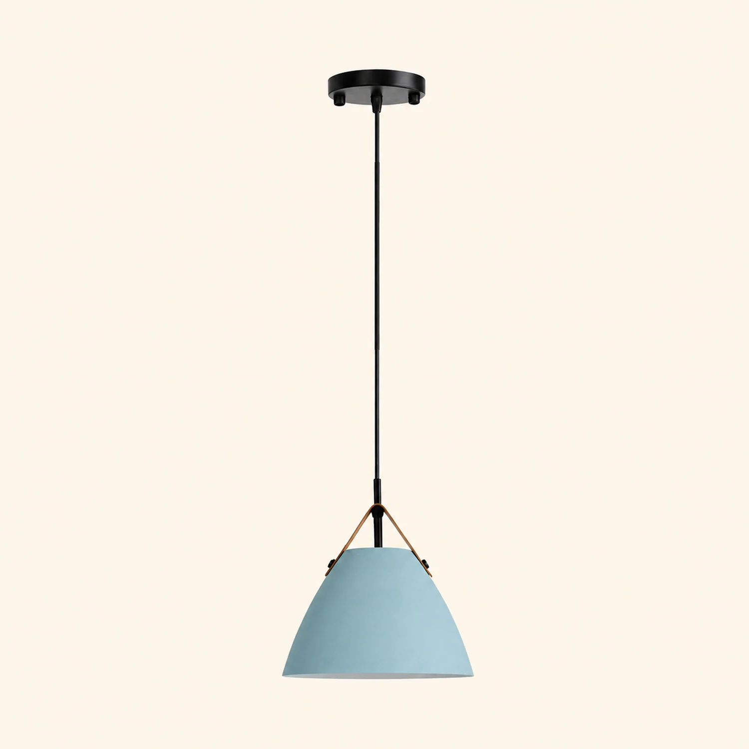 Morandi Modern Frisbee Shaped Metal Pendant Light, Black/White - Lumpaz