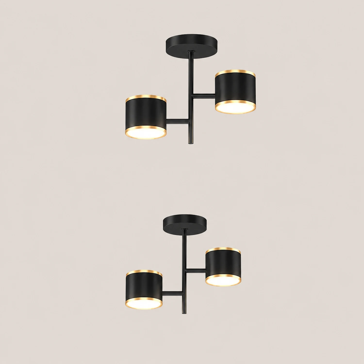 Madina Modern Ceiling Light Starry LED Flush Mount Black/Gold Corridor - Lumpaz