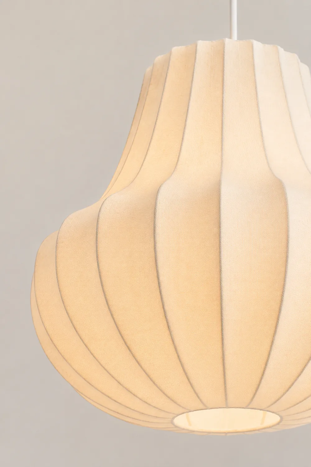 Renée Artificial Fabric Art Deco White Silk Pendant Light - Lumpaz