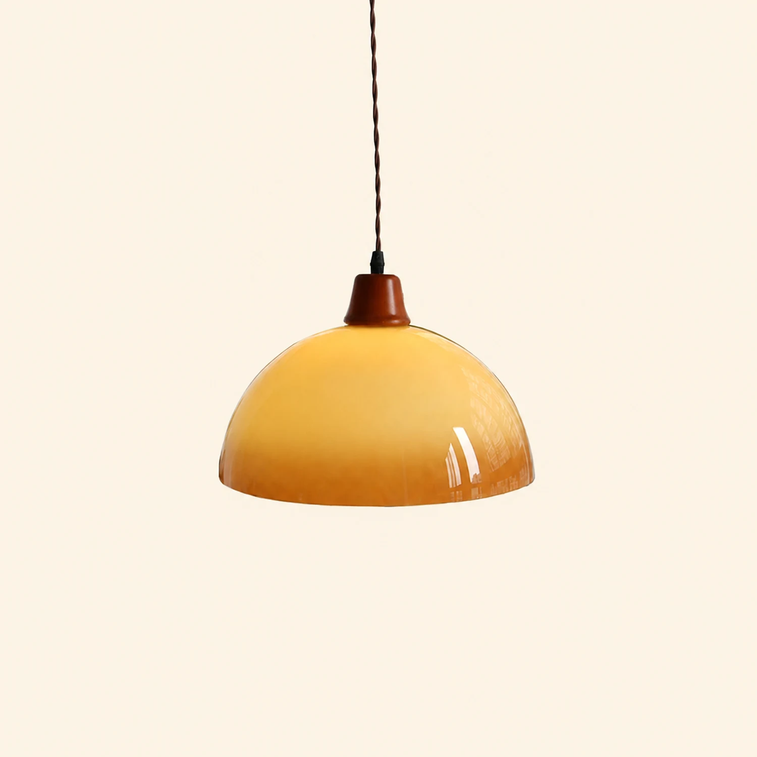 Hailie Retro LED Round Pendant Light Adjustable Dining Room Brown - Lumpaz