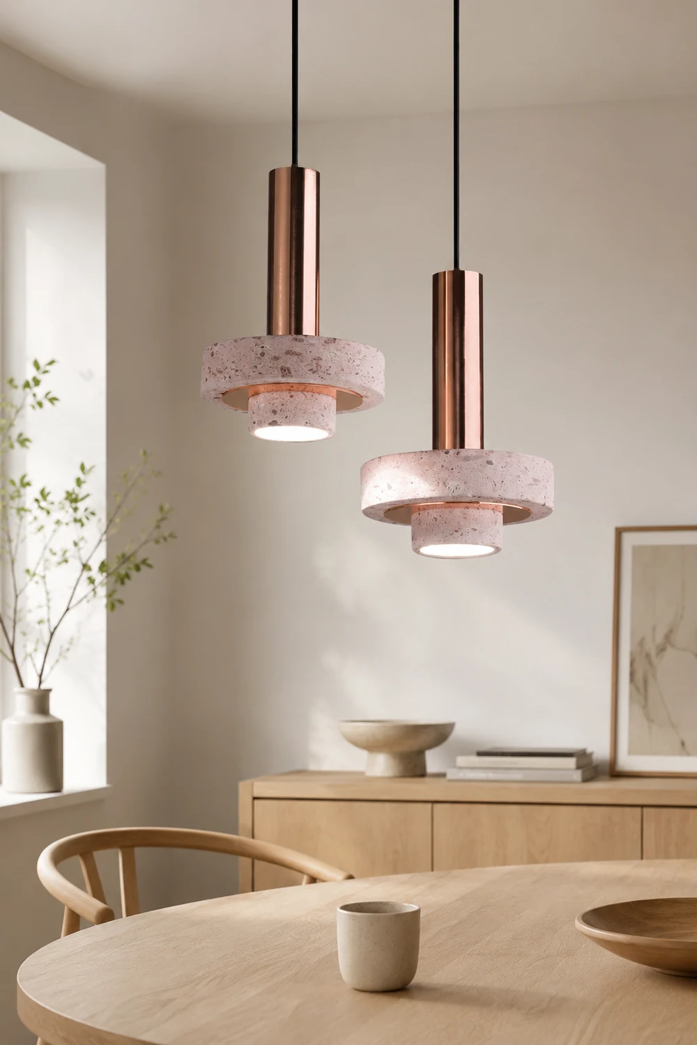 Zaid Modern LED Art Deco Colorful Pendant Light, Terrazzo - Lumpaz