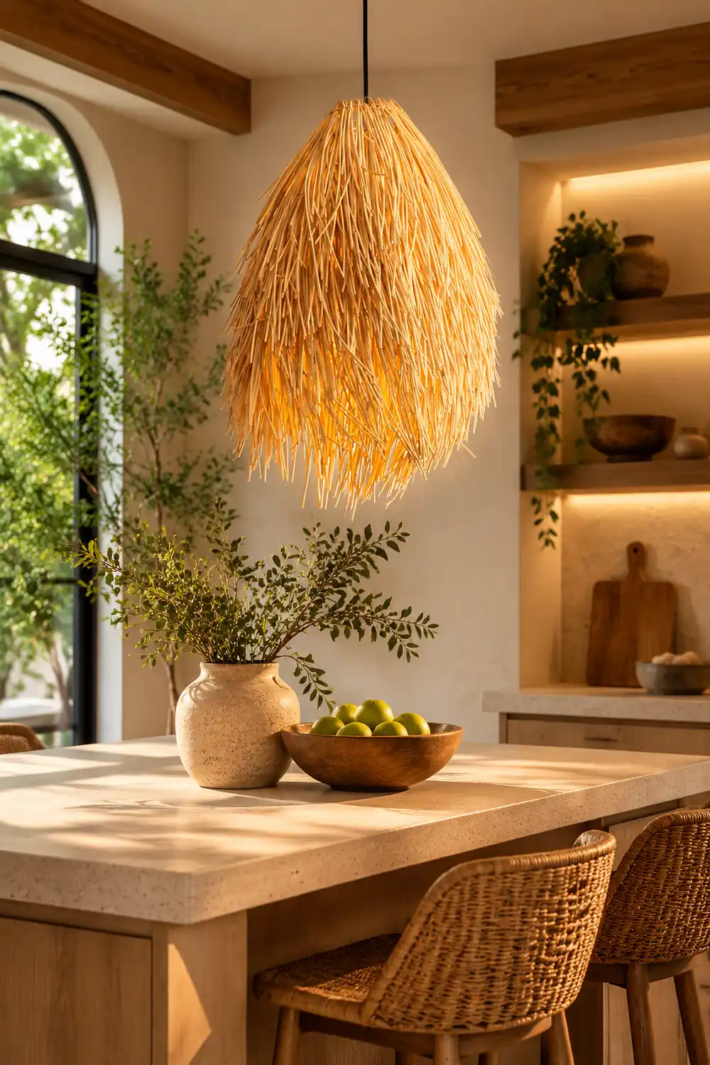 Muto Designer Handmade Weave Pendant Light, Rattan - Lumpaz