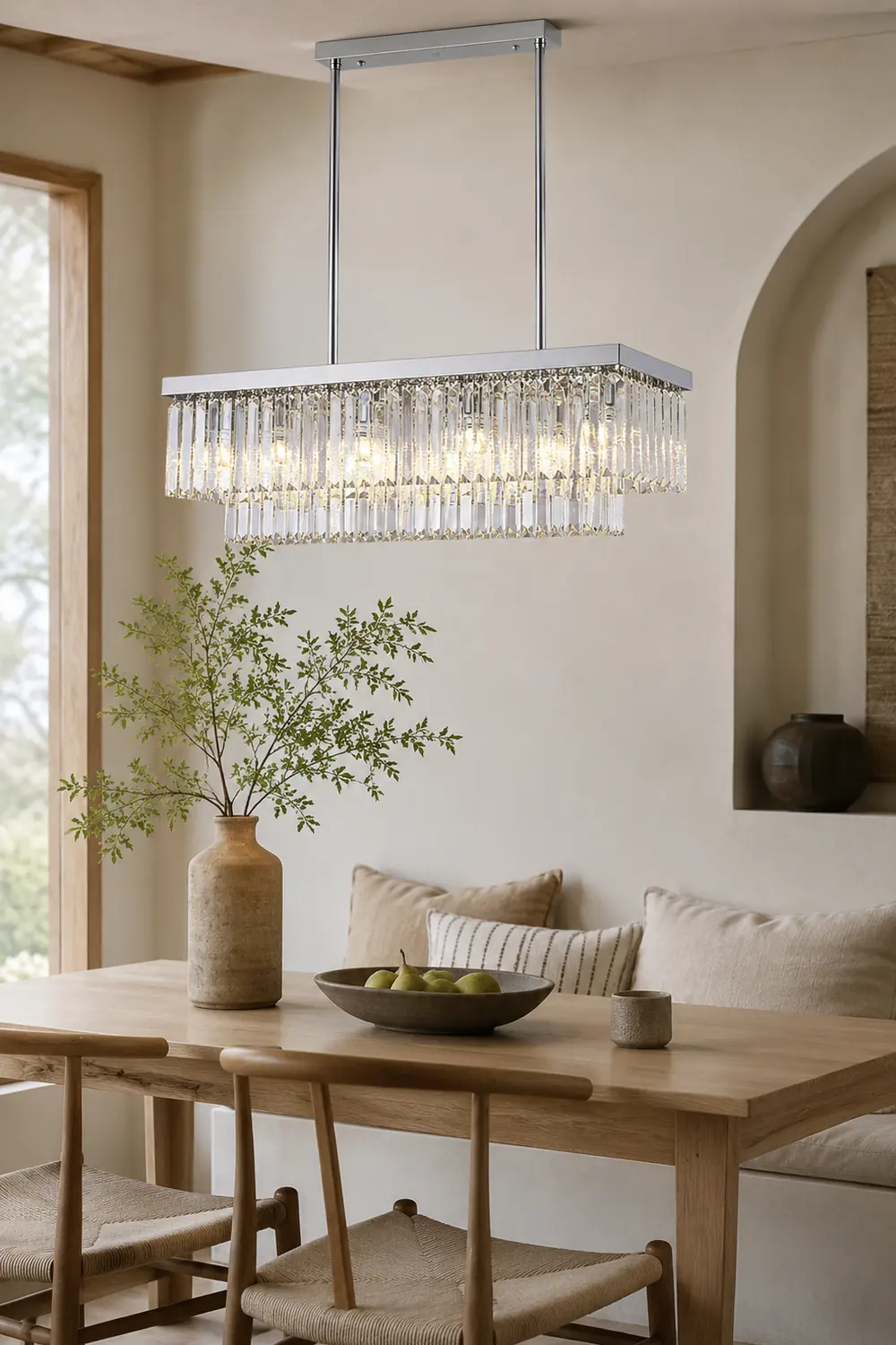 Marilyn Modern Art Deco LED Pendant Light, Crystal/Metal - Lumpaz