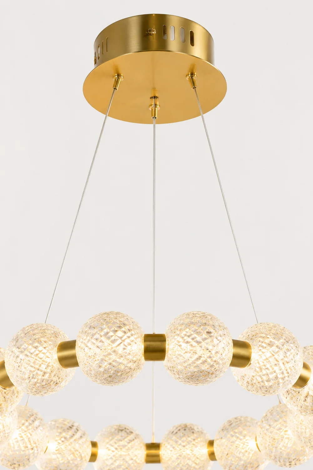 Marilyn Design Ring Metal Pendant Light, Gold, Aluminium/Acrylic - Lumpaz