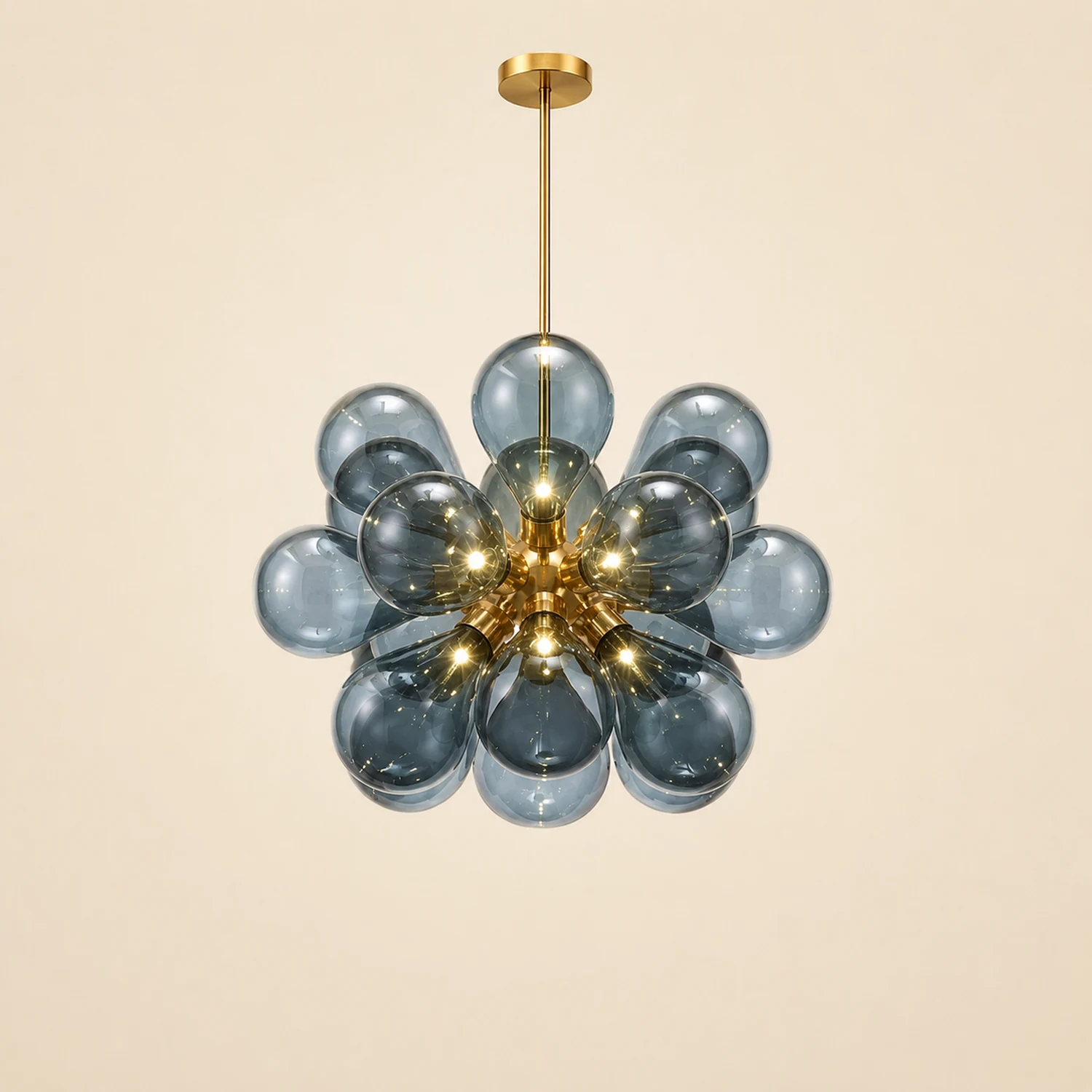 Valentina Glass Bubble Pendant Light for Kitchen Island, Blue/White/Purple - Lumpaz