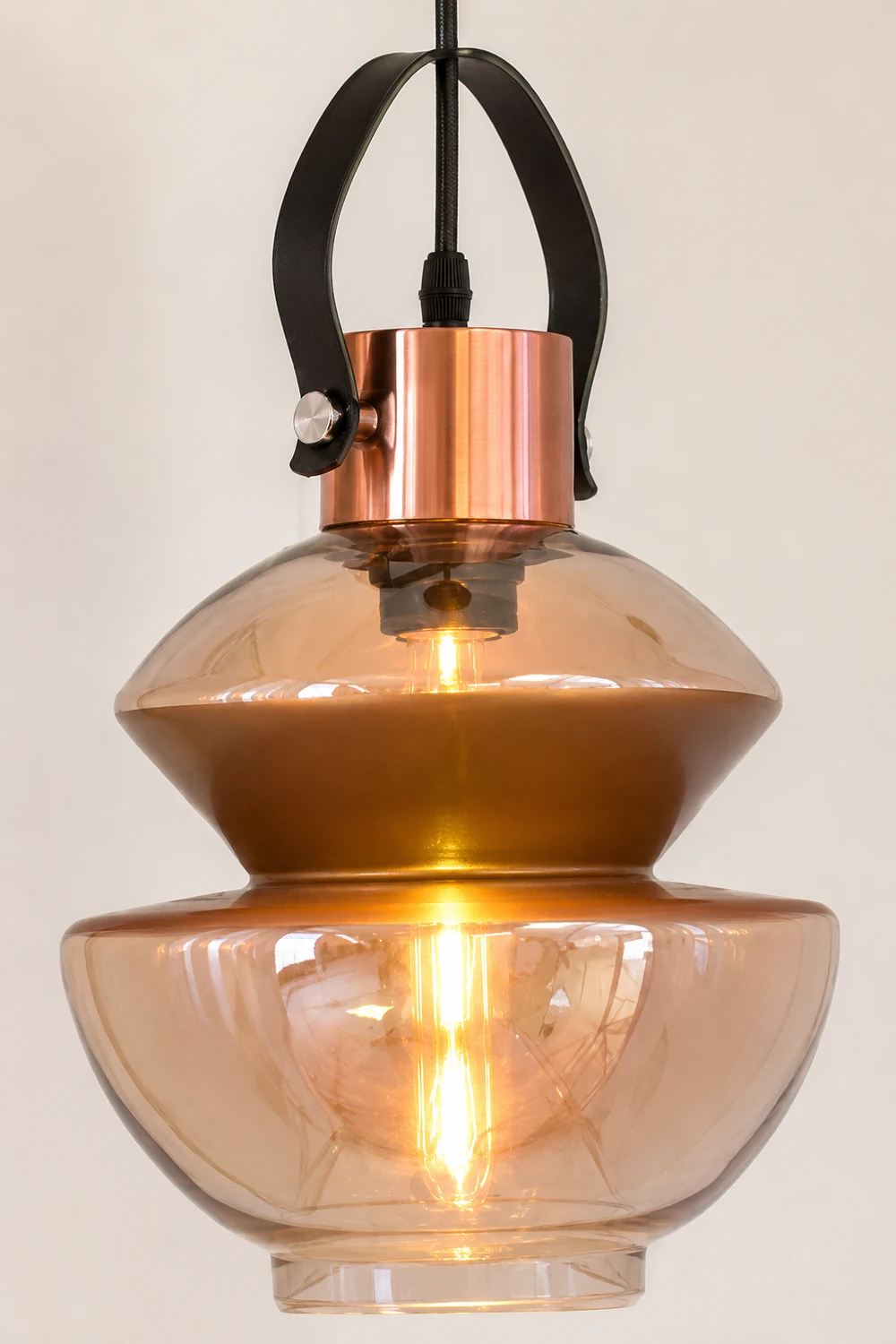 Alessio Copper Clear Glass Pendant Light - Lumpaz