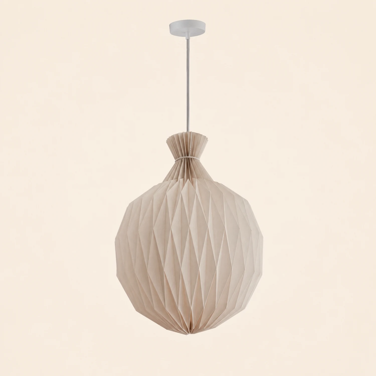 Renée Minimalist Paper Globe Pendant Light, White, 2 Size - Lumpaz