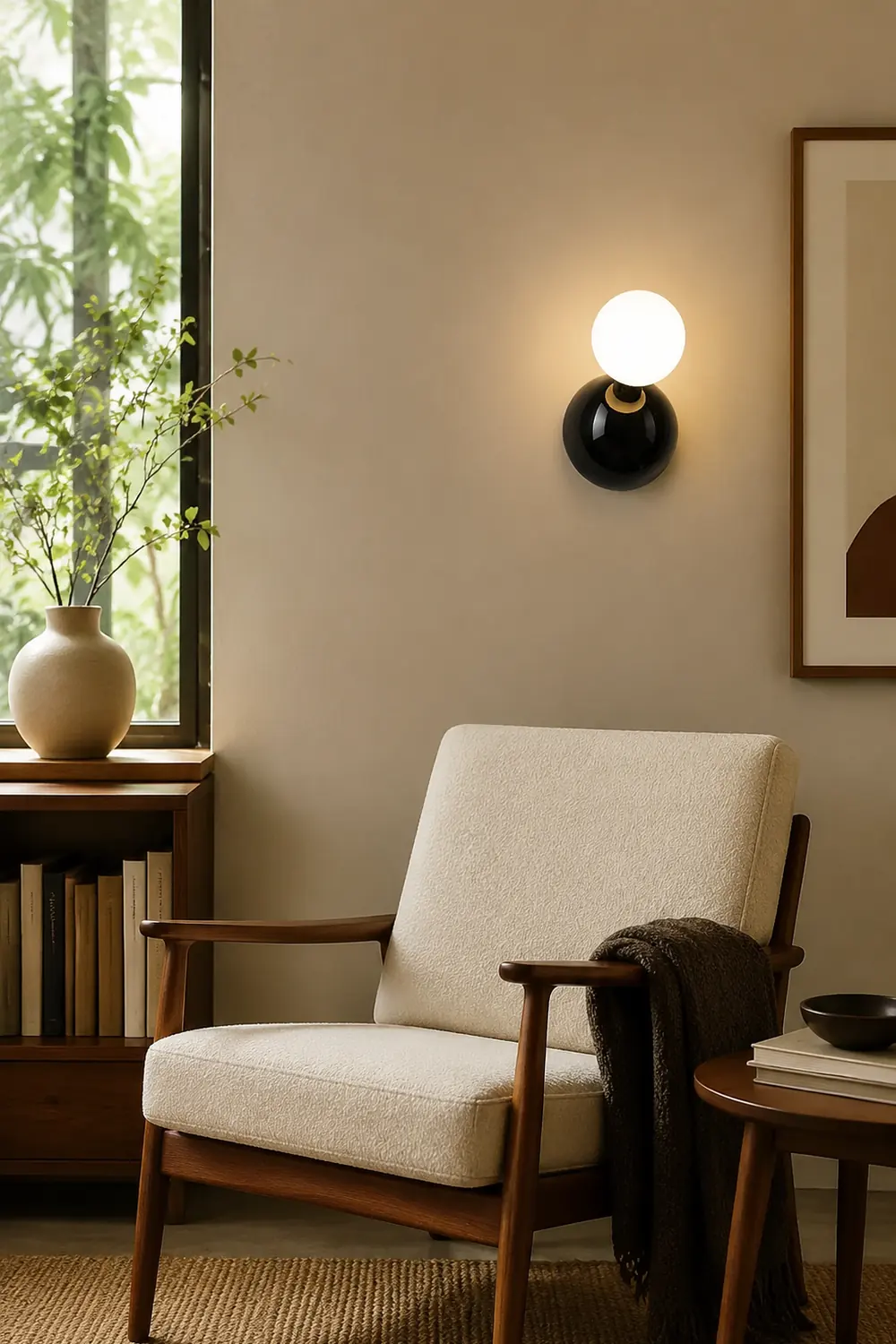 Valentina Modern LED Wall Lamp Black White Metal Living Room - Lumpaz