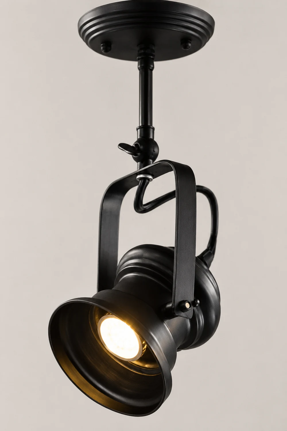 Alessio Industrial Style Rotatable Semi-Flush Mount Ceiling Light - Lumpaz