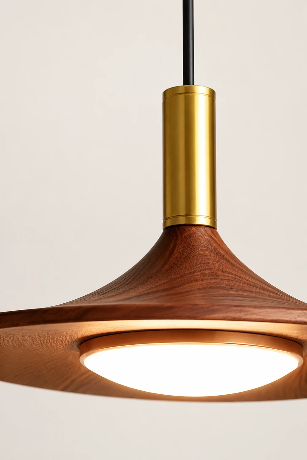 Carins Rustic Cap-shaped Wooden Pendant Light, Natural Wood - Lumpaz