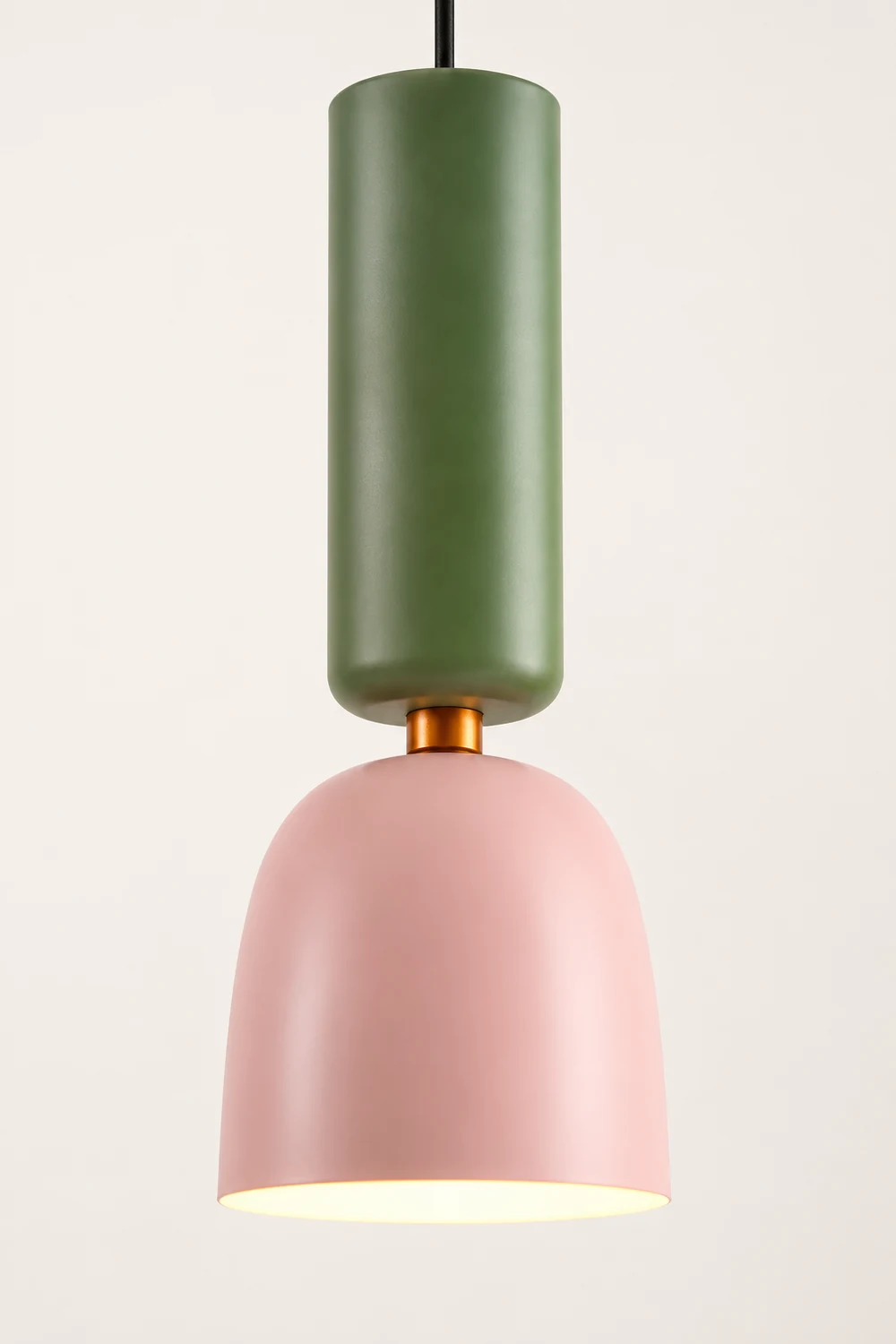 Morandi Modern Dome Art Deco Pendant Light, Black/Yellow/Pink/Gray - Lumpaz