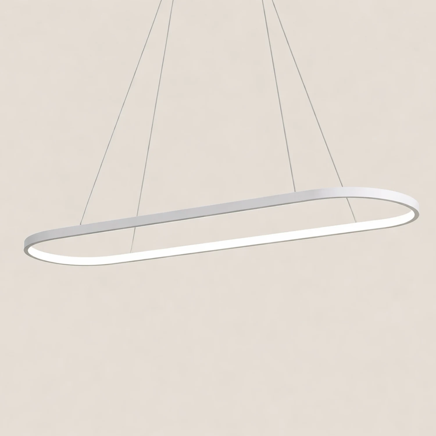 Edge Oval Minimalist Hanging Pendant Light, Black/White/Gold - Lumpaz