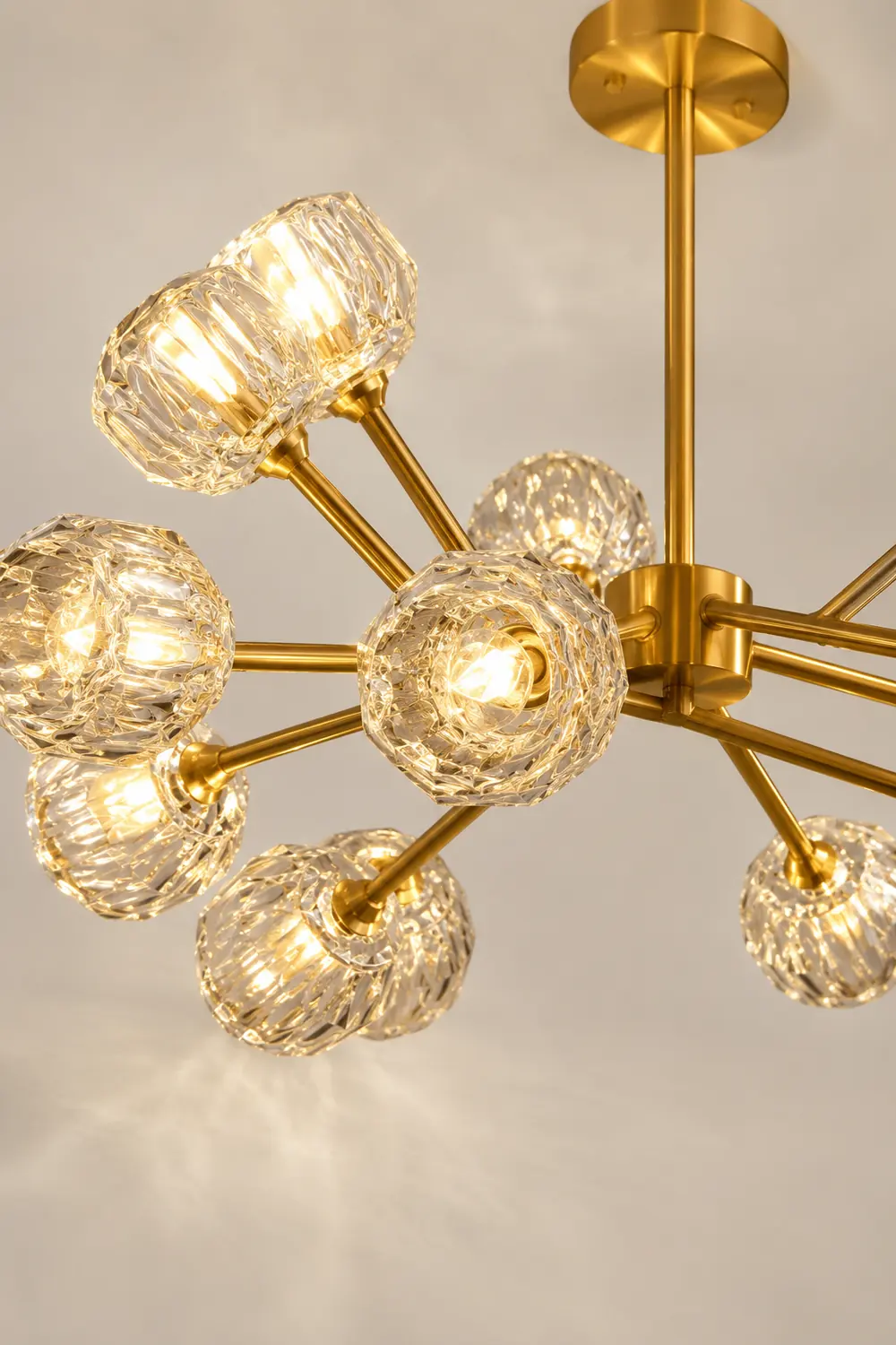 Valentina Modern Blown Metal Pendant Light, Gold - Lumpaz