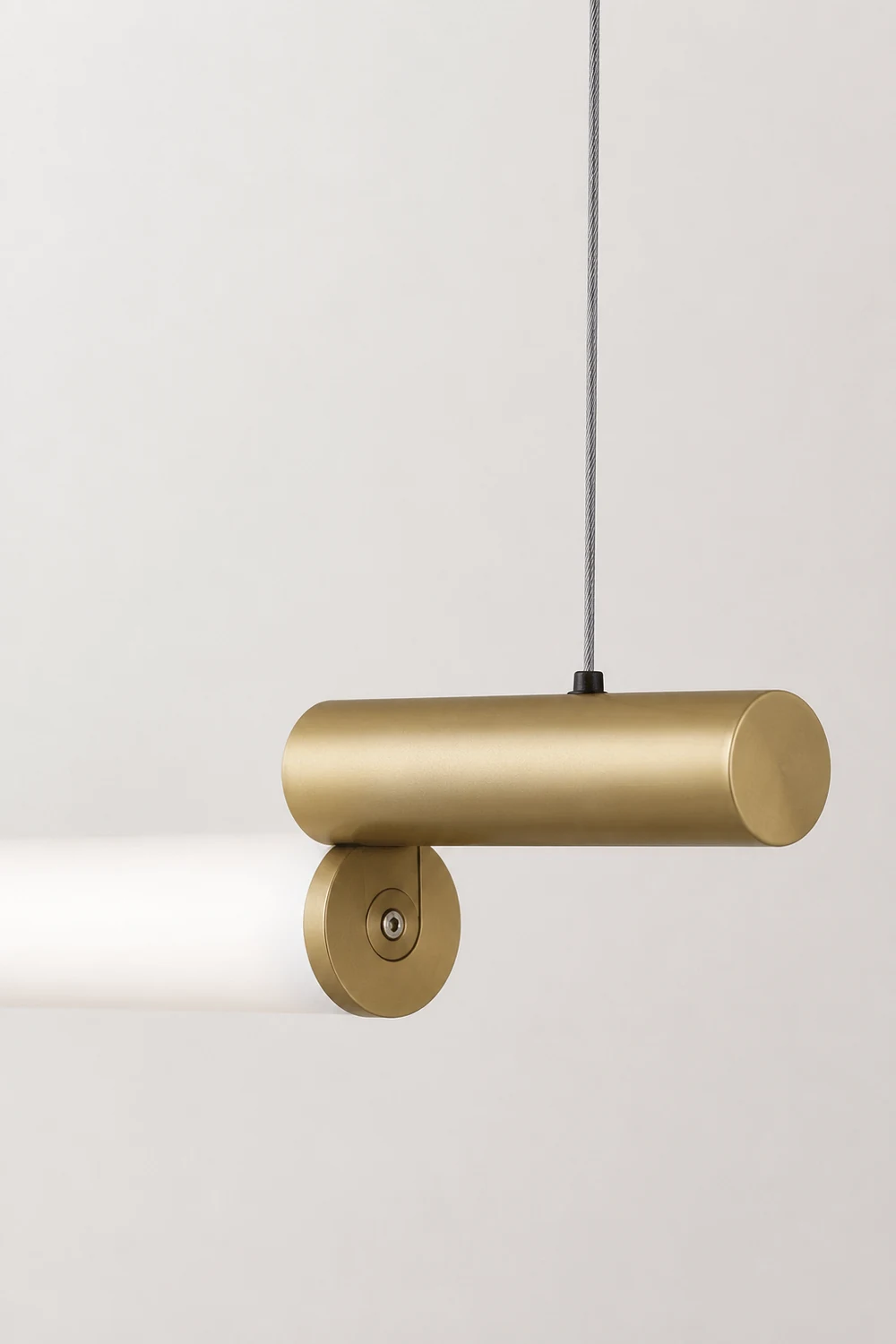 Edge Minimalist Linear Aluminium/PVC Pendant Light, Gold - Lumpaz