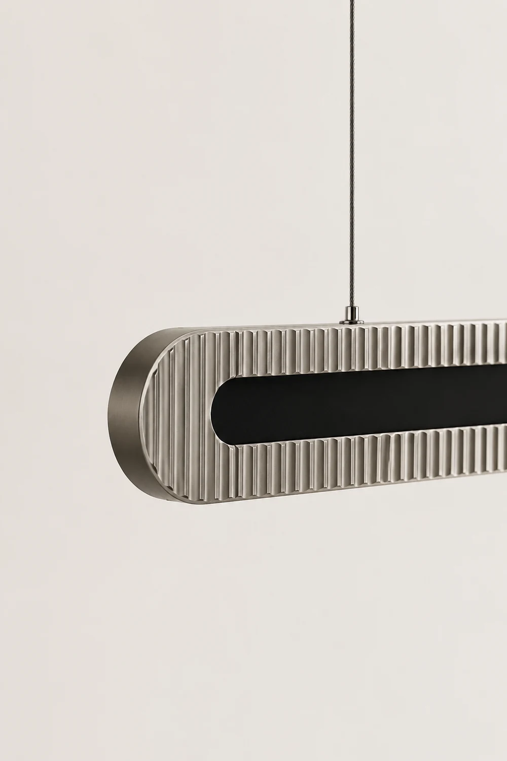 Evette  Minimalist Linear Metal/Acrylic Pendant Light, Black - Lumpaz