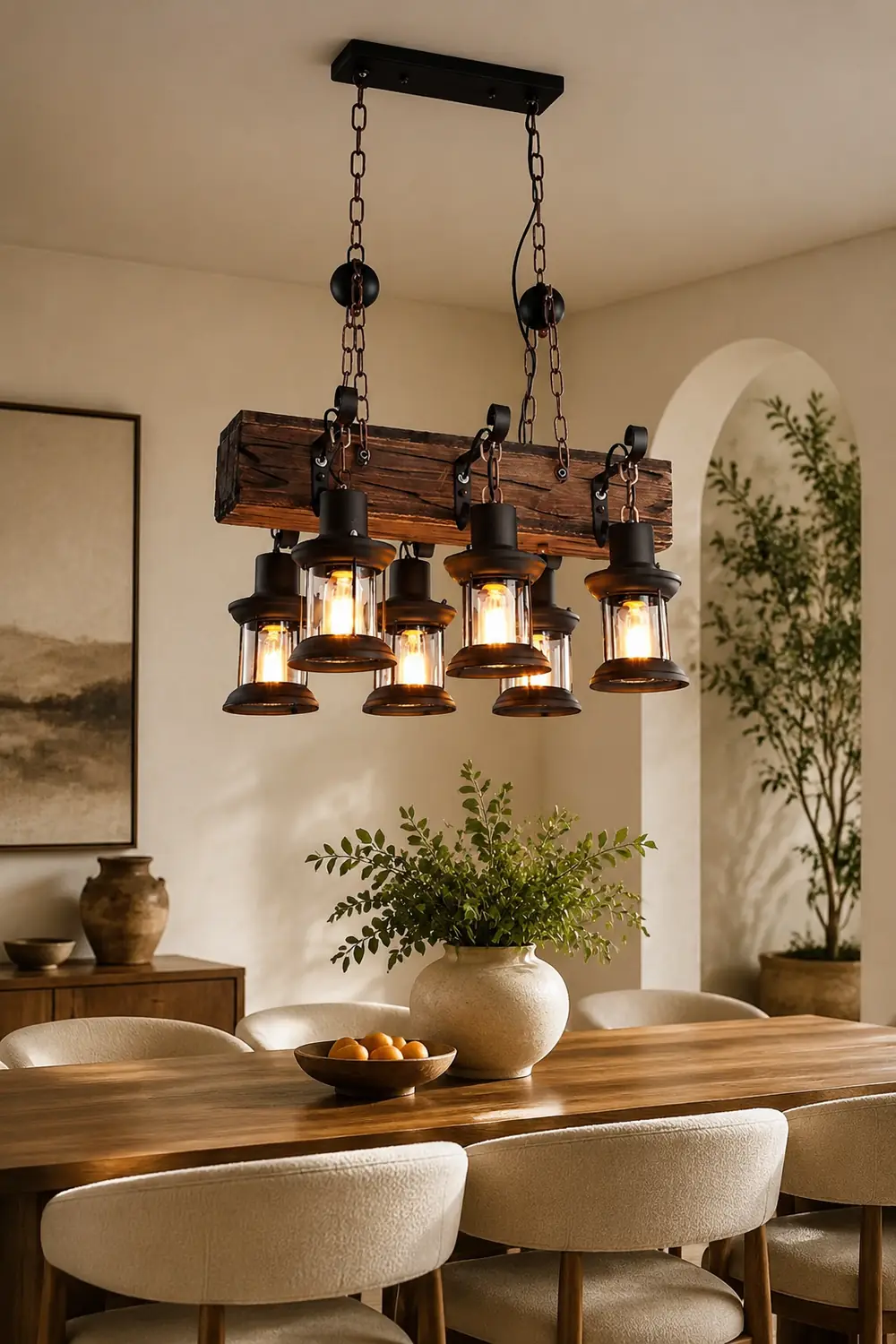 Austin Retro Rectangular Metal/Wood Lantern Pendant Light - Lumpaz