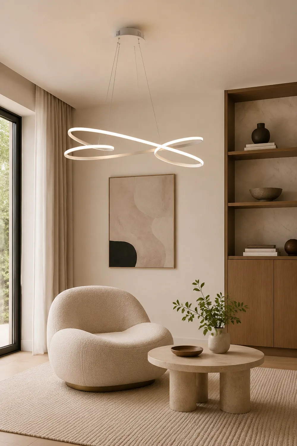 Modern Minimalist Metal Pendant Light, White/Black - Lumpaz