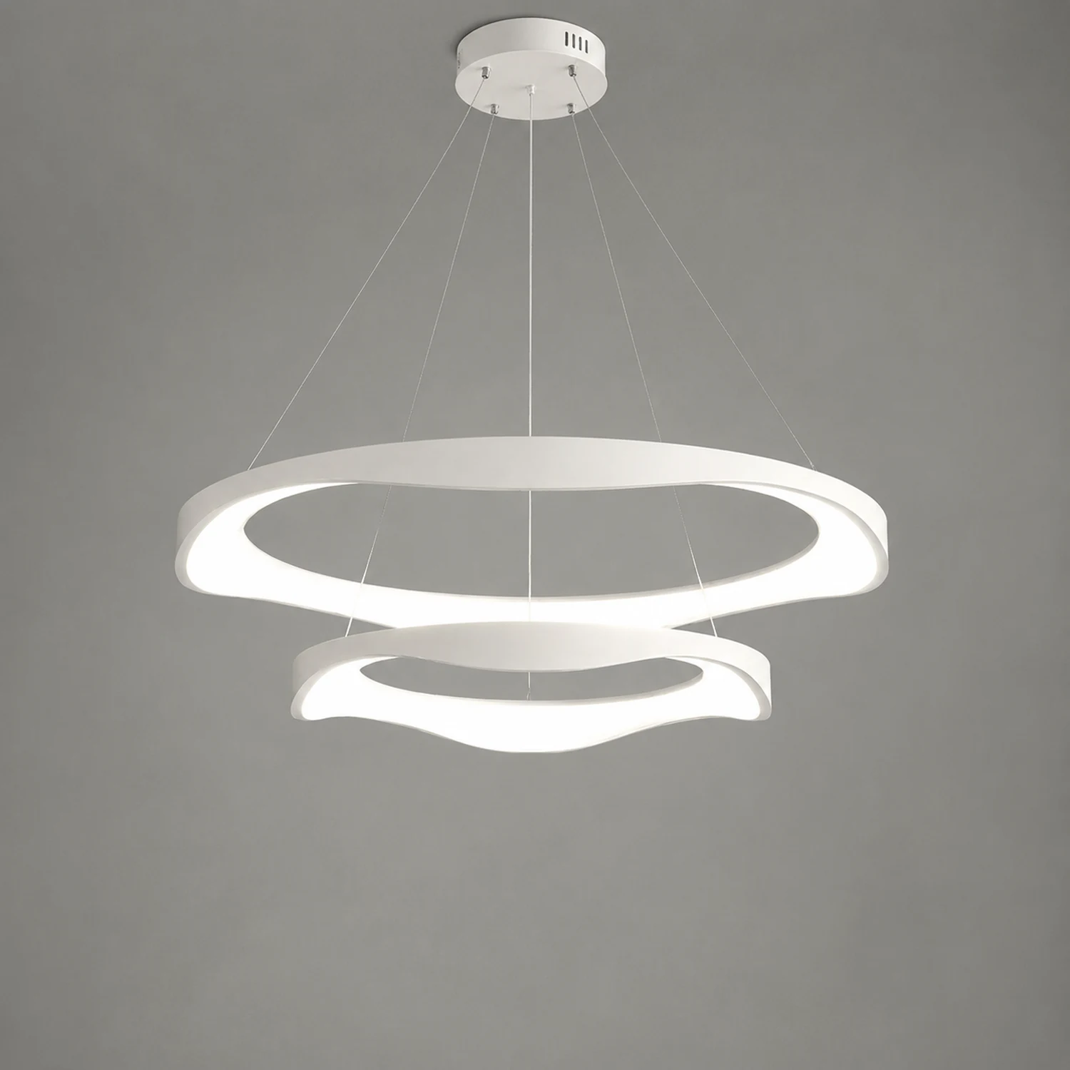 Arisha Pendant Light Rond Modern, Light Color Switchable, Black/White, Dining Room - Lumpaz