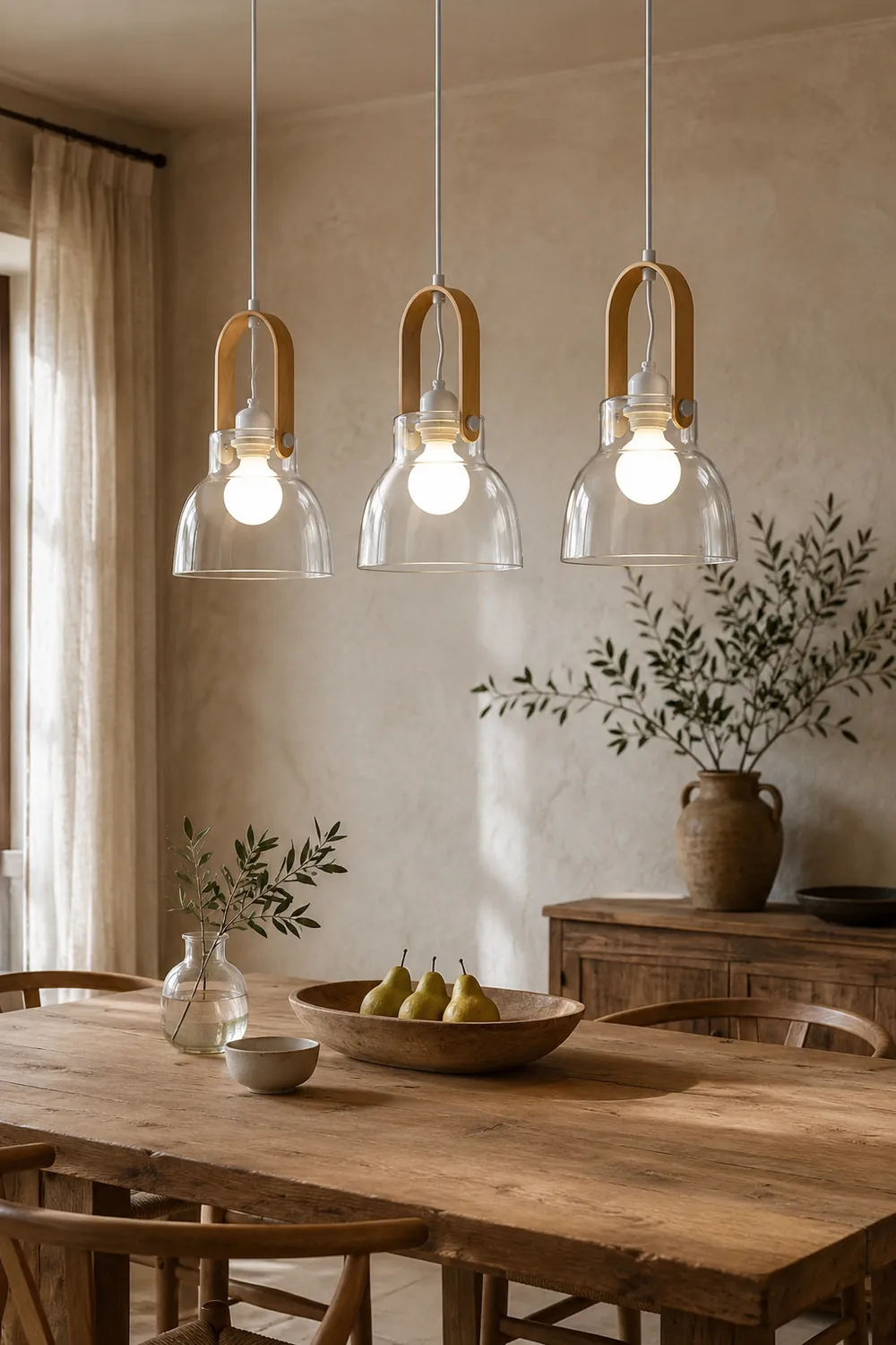 Hailie Minimalist Bowl Shaped Glass Pendant Light, Clear - Lumpaz