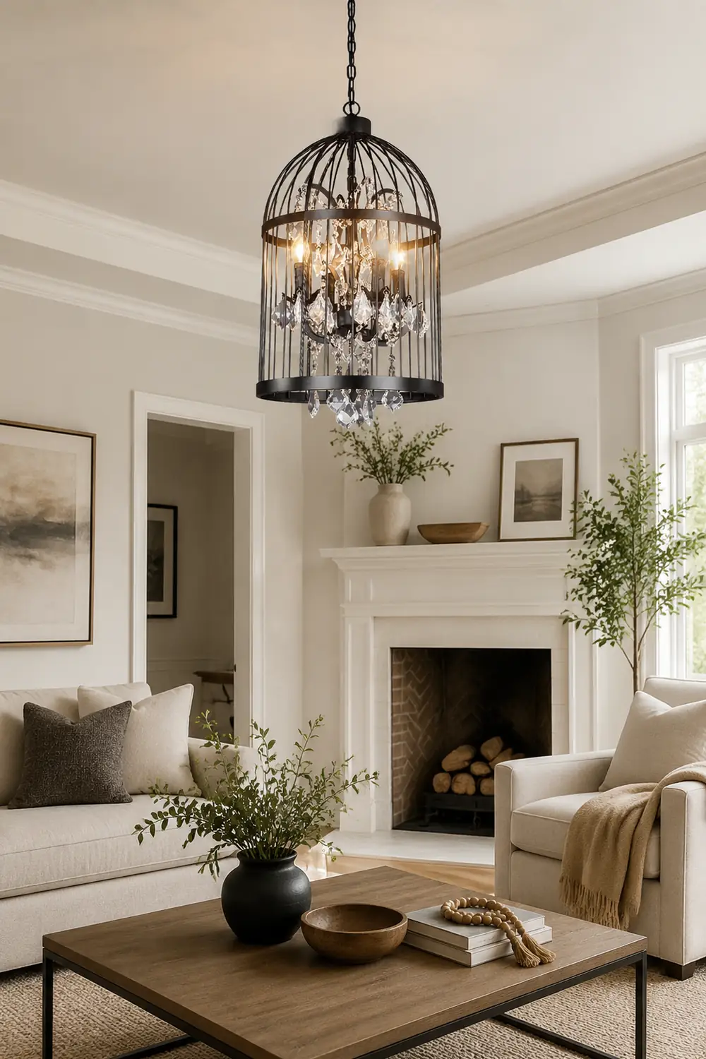 Cooley Designer Industrial Vintage Birdcage Pendant Light - Lumpaz