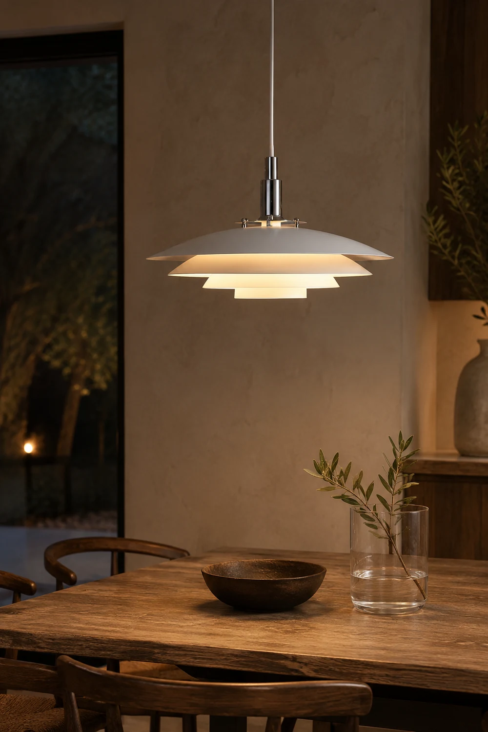 Morandi Modern Frisbee Shaped Metal Pendant Light, Black/White - Lumpaz