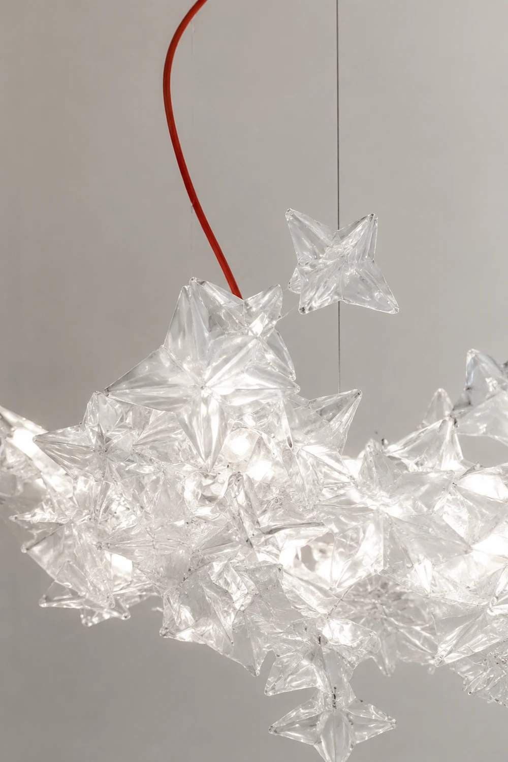 Ophelia Luxury Star Acrylic Pendant Light, Living Room, Silver - Lumpaz