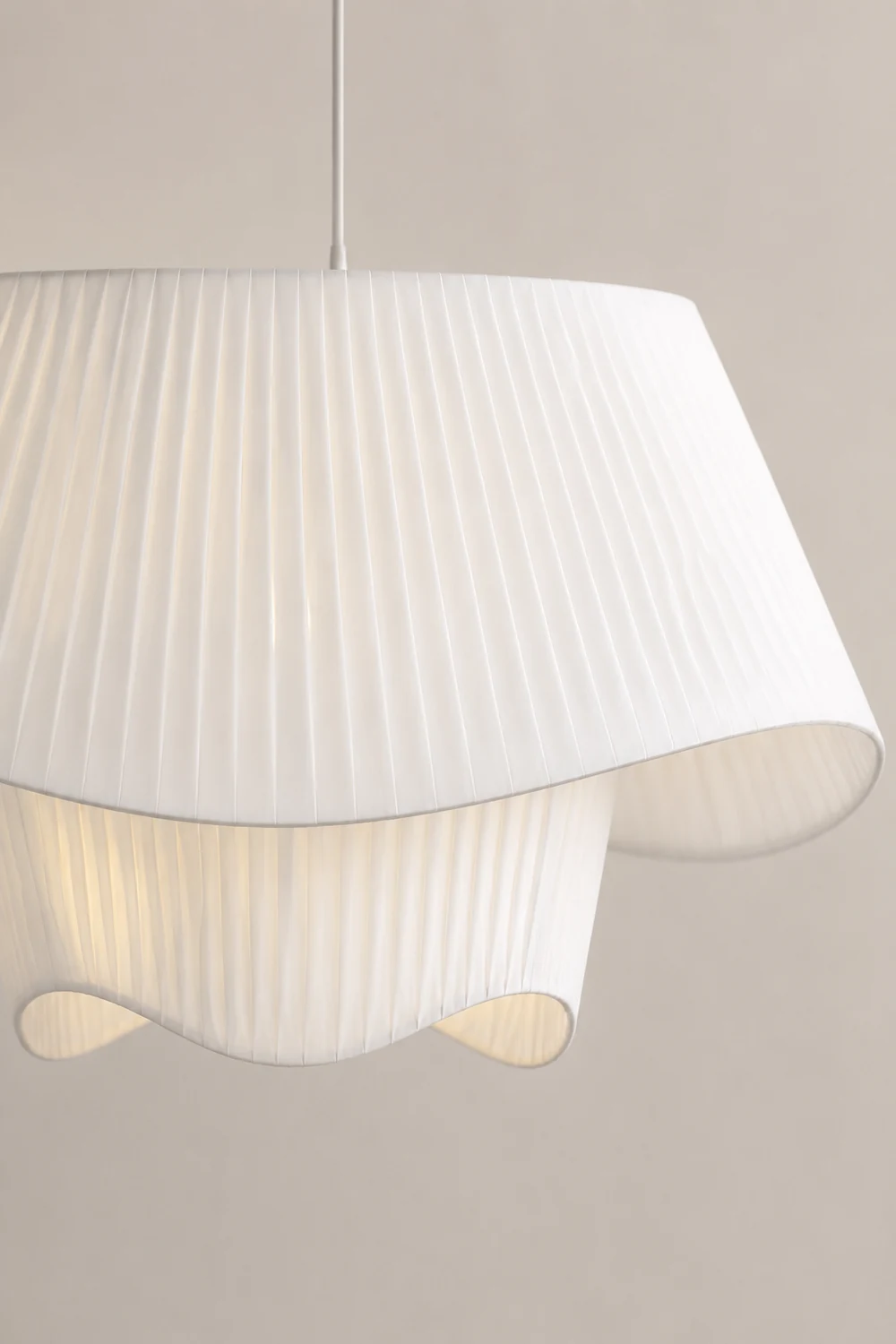 Renée French Country Fabric/Metal Pendant Light, White - Lumpaz