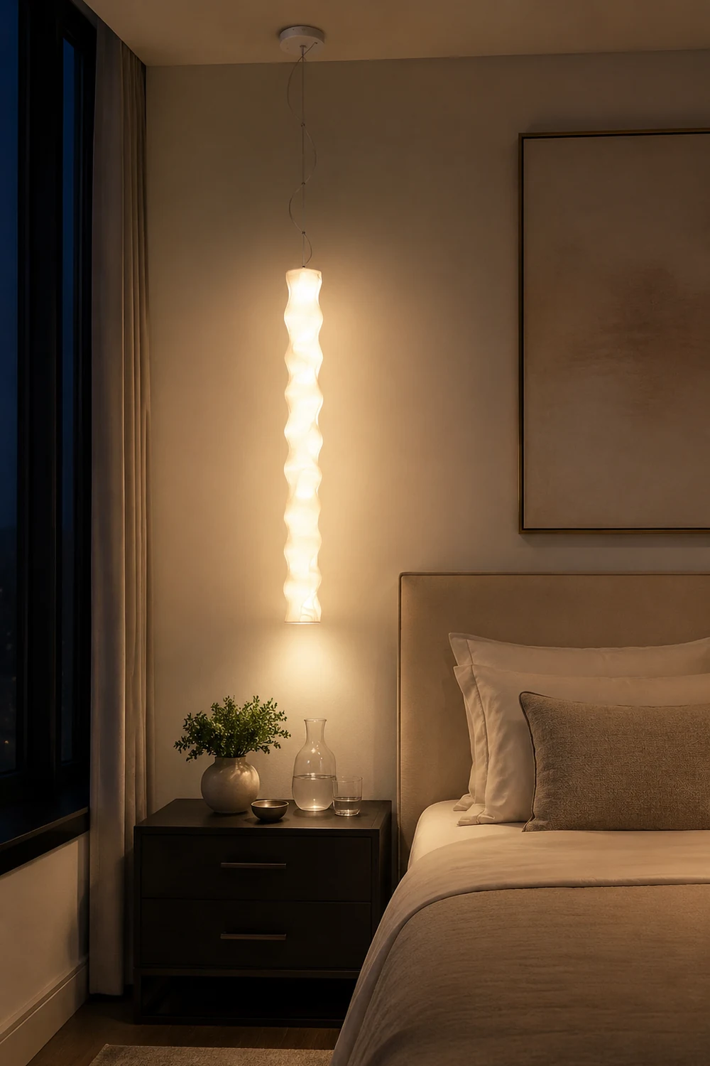 Nazifa Unique Modern Strip Pendant Light, Dining Room/Bedside - Lumpaz