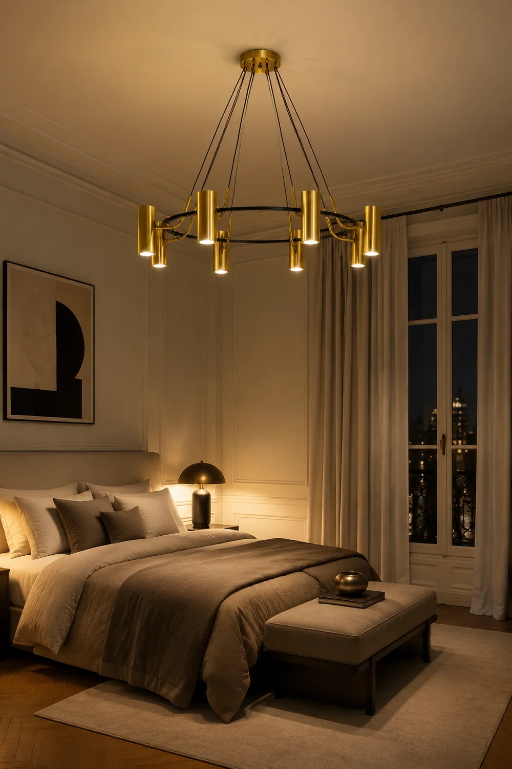 Weiss Modern Spotlight Metal Pendant Light, Gold - Lumpaz