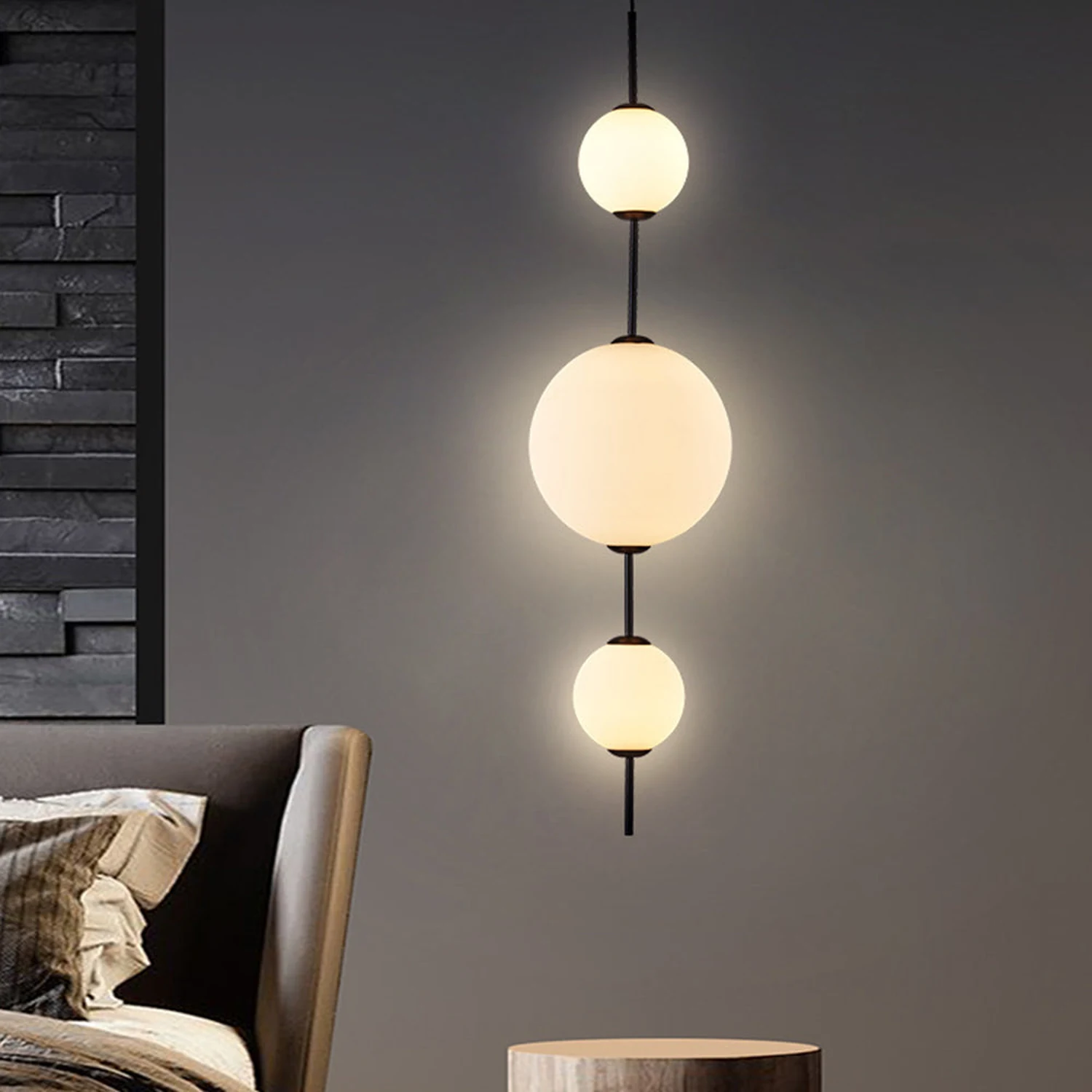 Valentina Creative Ball Pendant Light, Metal & Glass, 3 Styles - Lumpaz