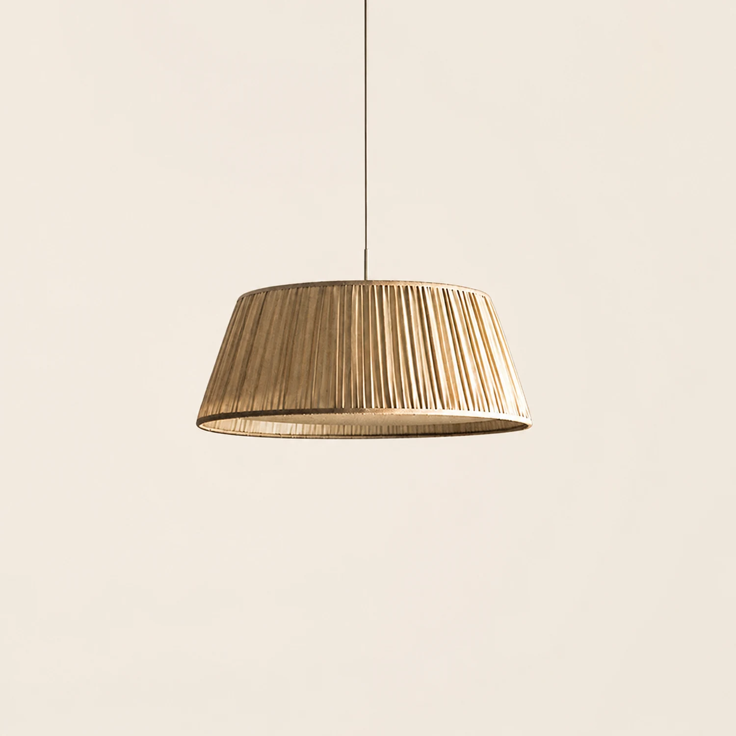 Renée Pleated Pendant Light Wabi Sabi, Metal/Fabric, Living Room - Lumpaz
