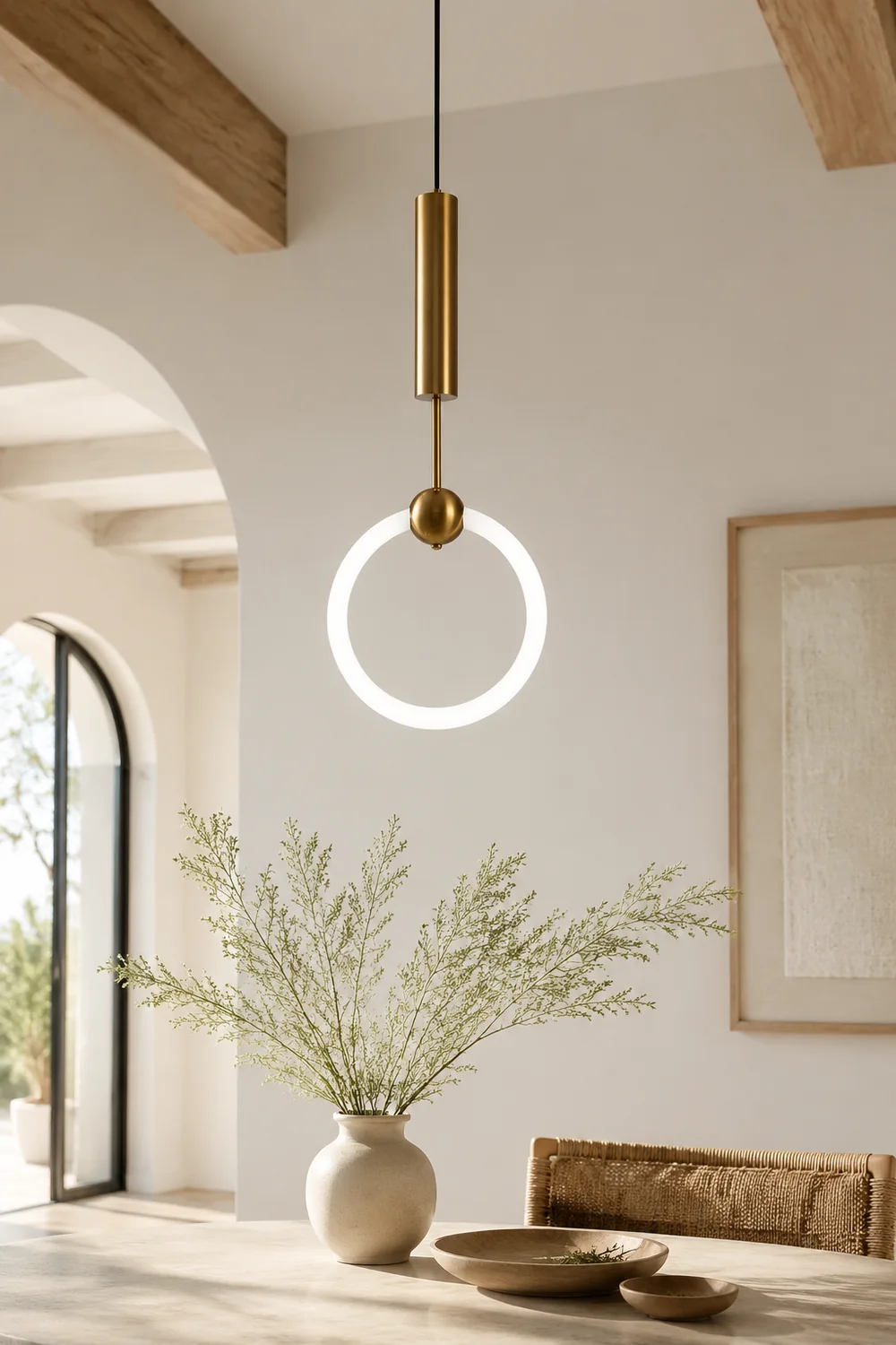 Cooley Modern Nordic Globe/Ring Metal/Glass Pendant Light, Gold - Lumpaz