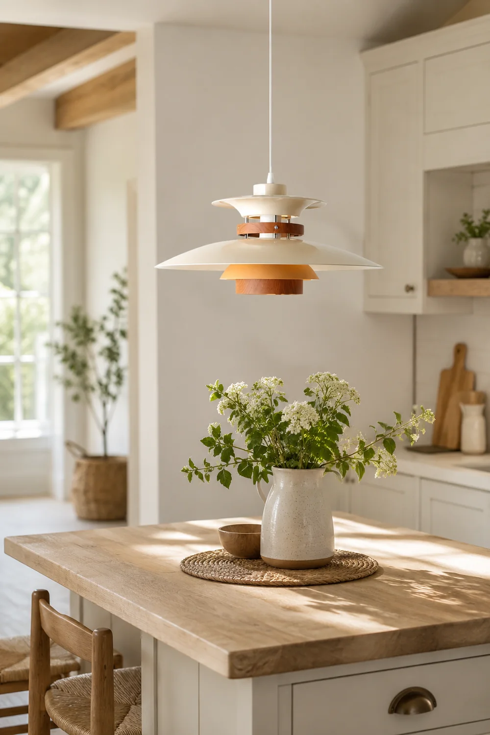 Morandi Unique Designer Metal Pendant Light, White - Lumpaz