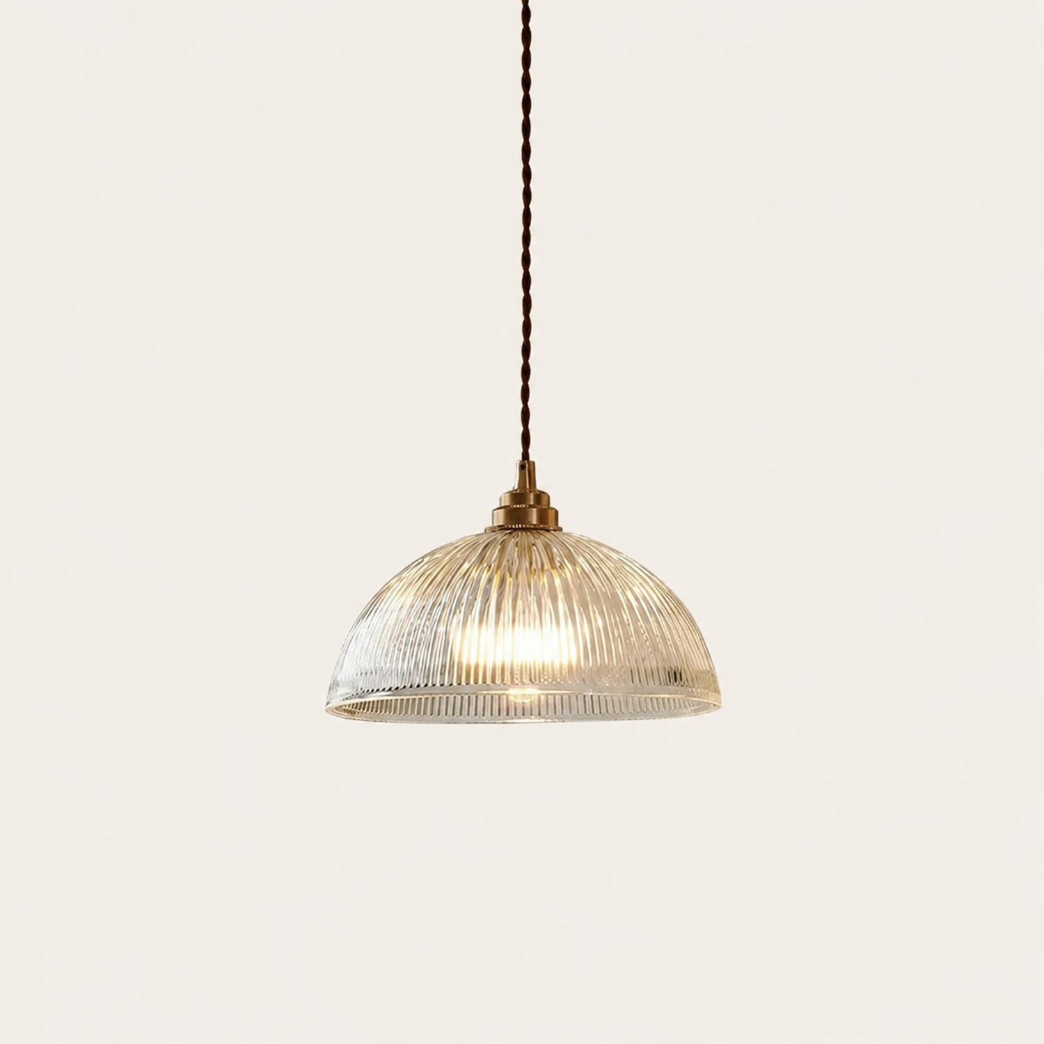 Alessio Simple Bowl Metal/Glass Pendant Light, Clear, Dining Room - Lumpaz