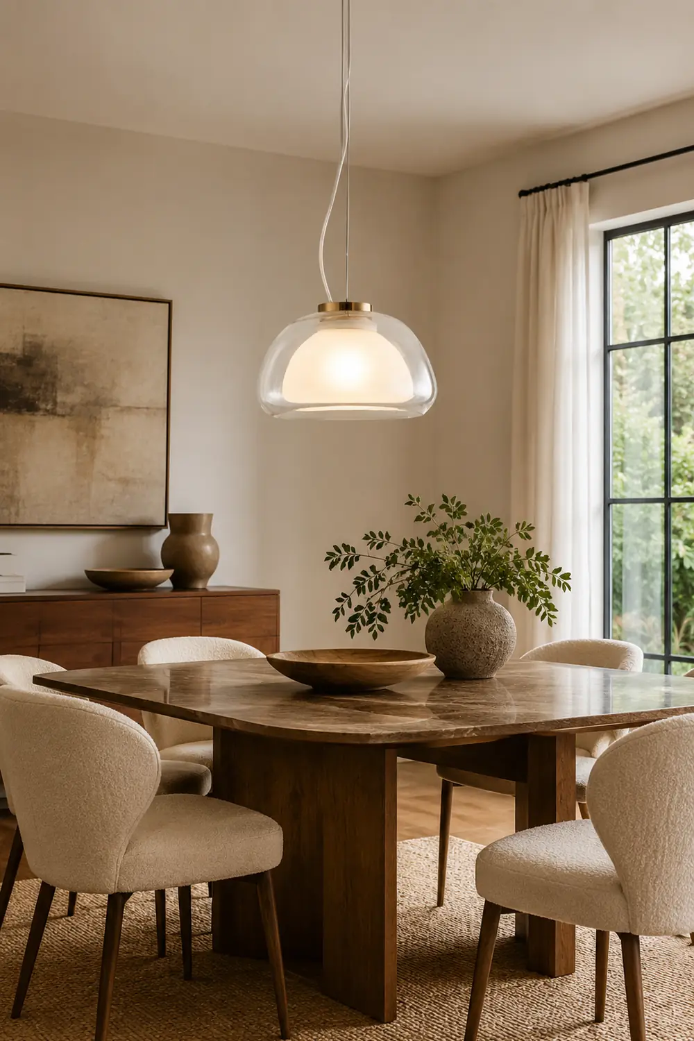 Byers Double Layer White Glass Pendant Light - Lumpaz