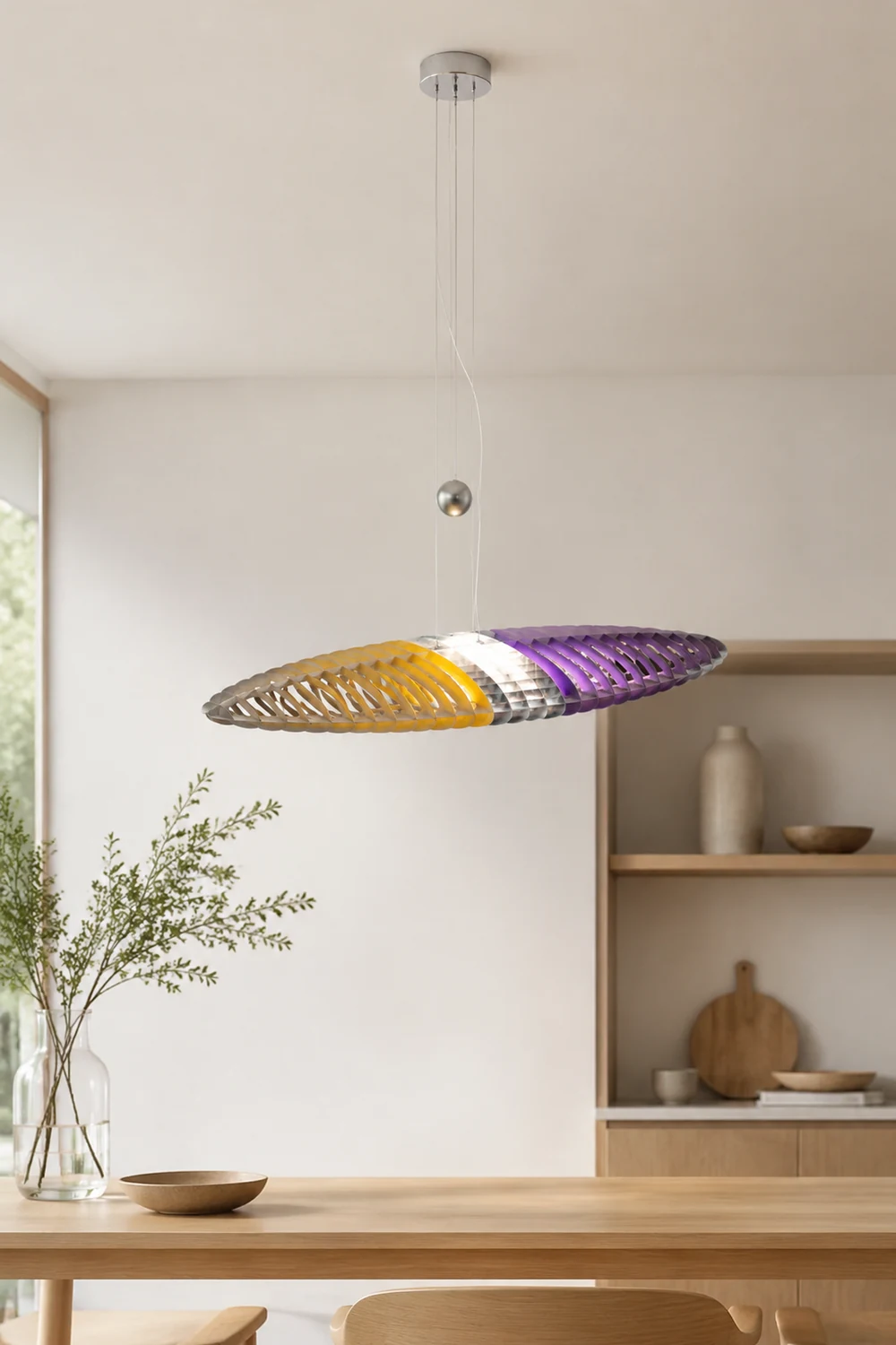 Eveline Modern Stainless Steel Pendant Light, 4 Color - Lumpaz