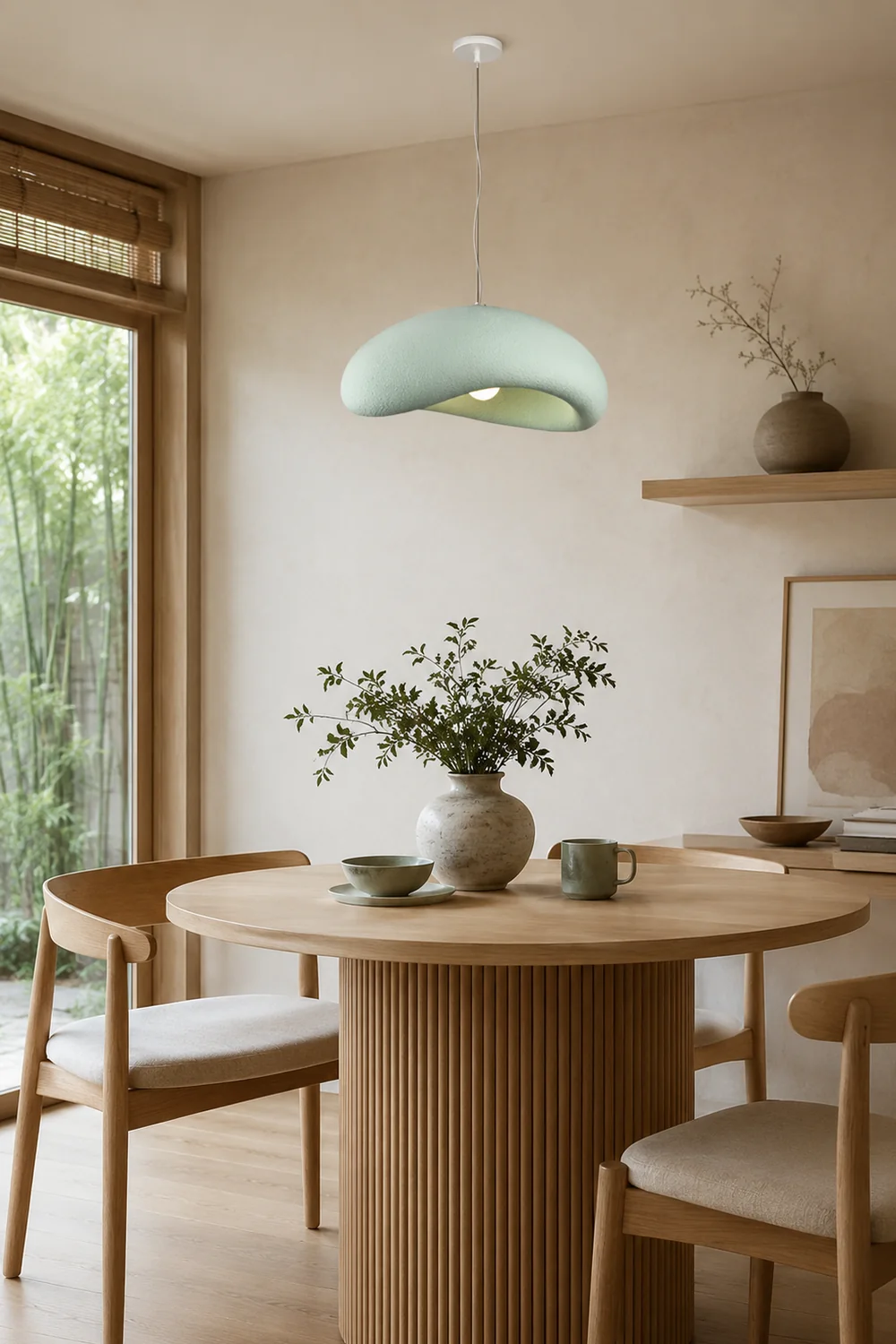 Byers Minimalist Cobblestone Shape Pendant Light, Blue/Gray - Lumpaz