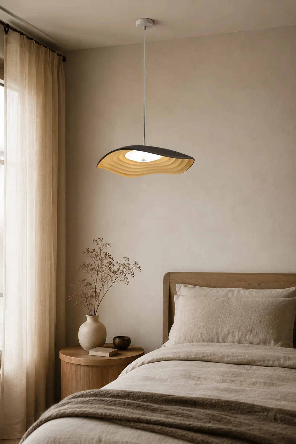 Carins Wabi-Sabi Resin LED Pendant Light, White/Orange/Black - Lumpaz