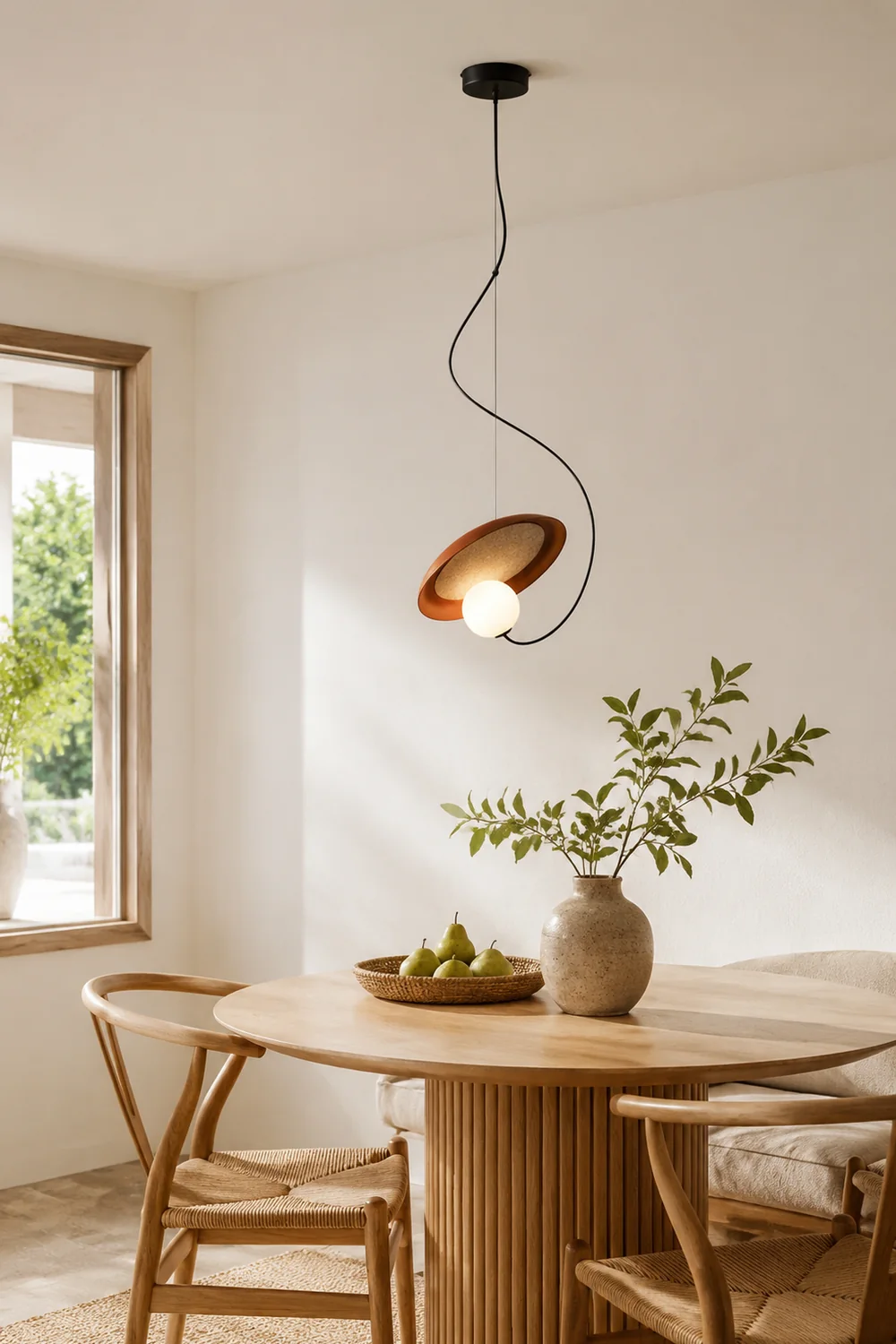 Avi Pendant Lights Stylish Art Deco, Black/White/Copper, Living Room - Lumpaz